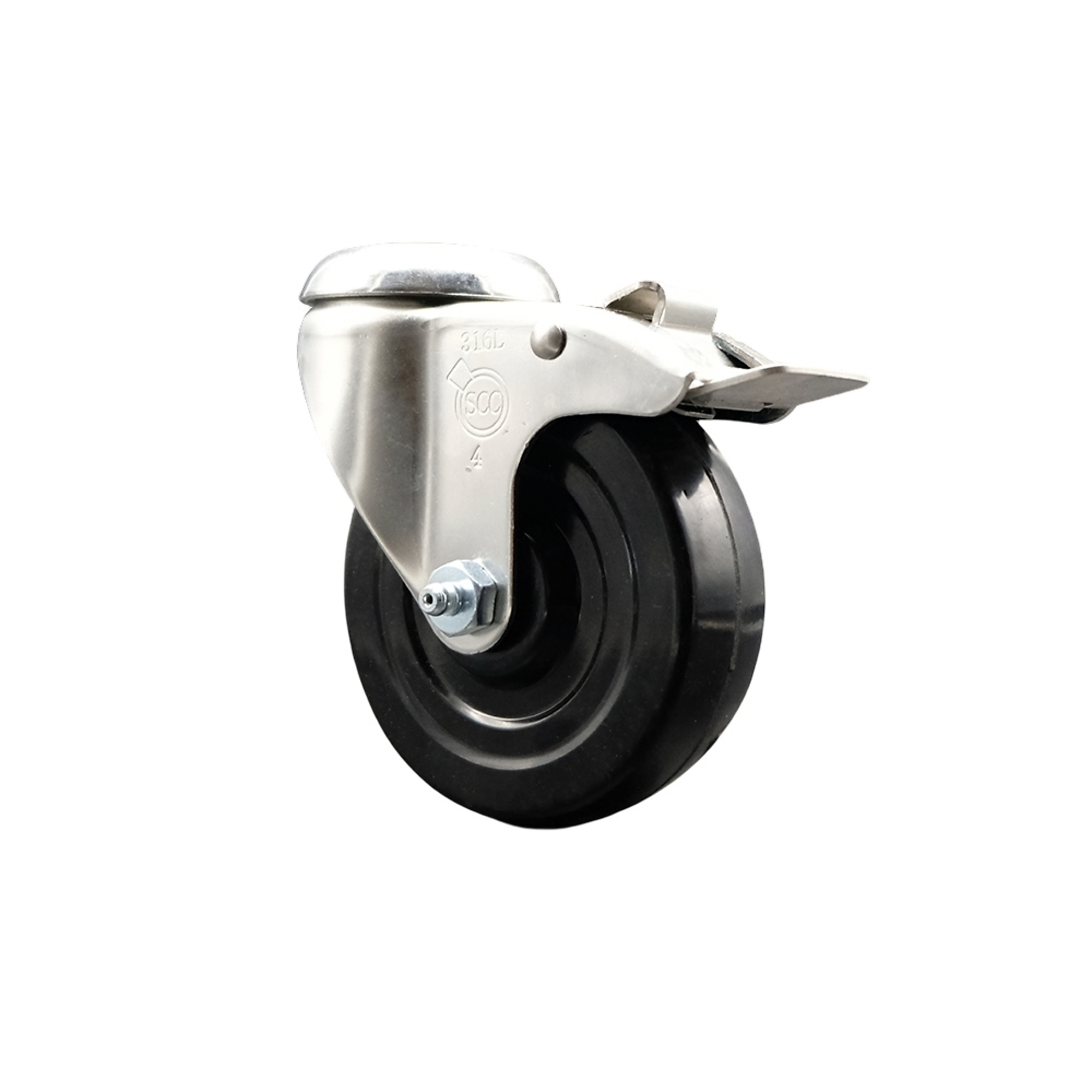 Service Caster, 4Inch x 1 1/4Inch Stem Caster, Wheel Diameter 4 in, Caster Type Swivel, Package (qty.) 1, Model SCC-SS316BHTTL20S414-SRS