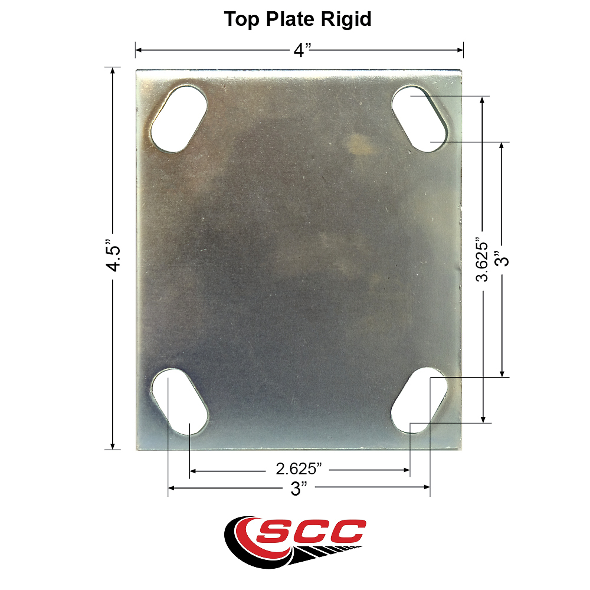 Service Caster, 8Inch x 2 1/2Inch Plate Caster, Wheel Diameter 8 in, Caster Type Rigid, Package (qty.) 1, Model SCC-100R280-PNB