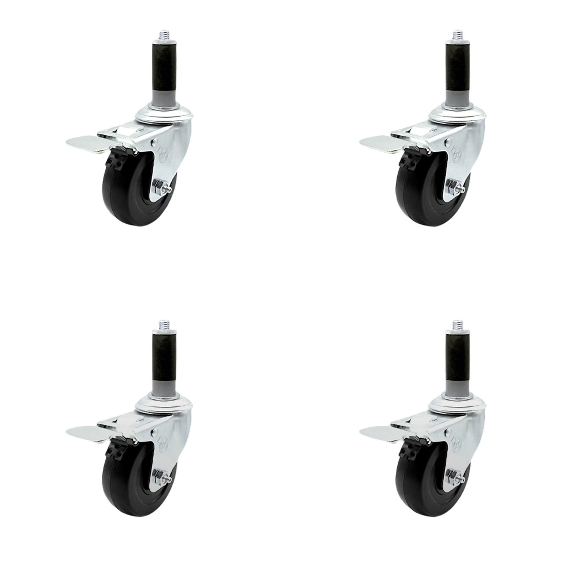 Service Caster, 3 1/2Inch x 1 1/4Inch Stem Casters, Wheel Diameter 3.5 in, Caster Type Swivel, Package (qty.) 4, Model SCC-SSTTLEX20S3514-HRS-MTG42-4