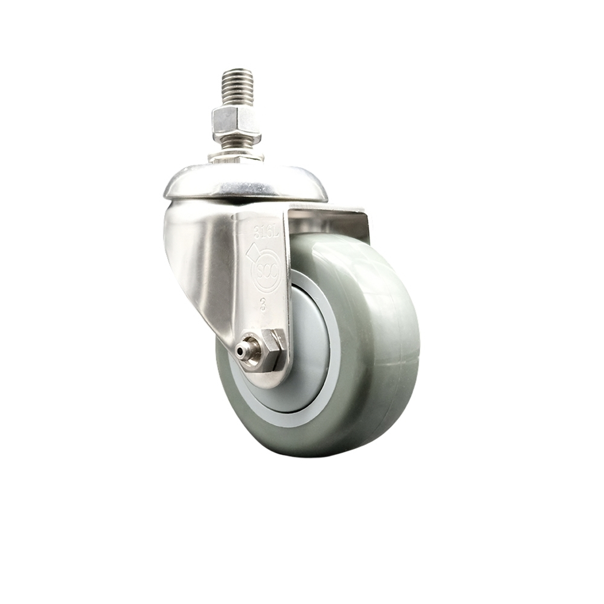 Service Caster, 3Inch x 1 1/4Inch Stem Caster, Wheel Diameter 3 in, Caster Type Swivel, Package (qty.) 1, Model SCC-SS316TS20S314-PPUB-121315