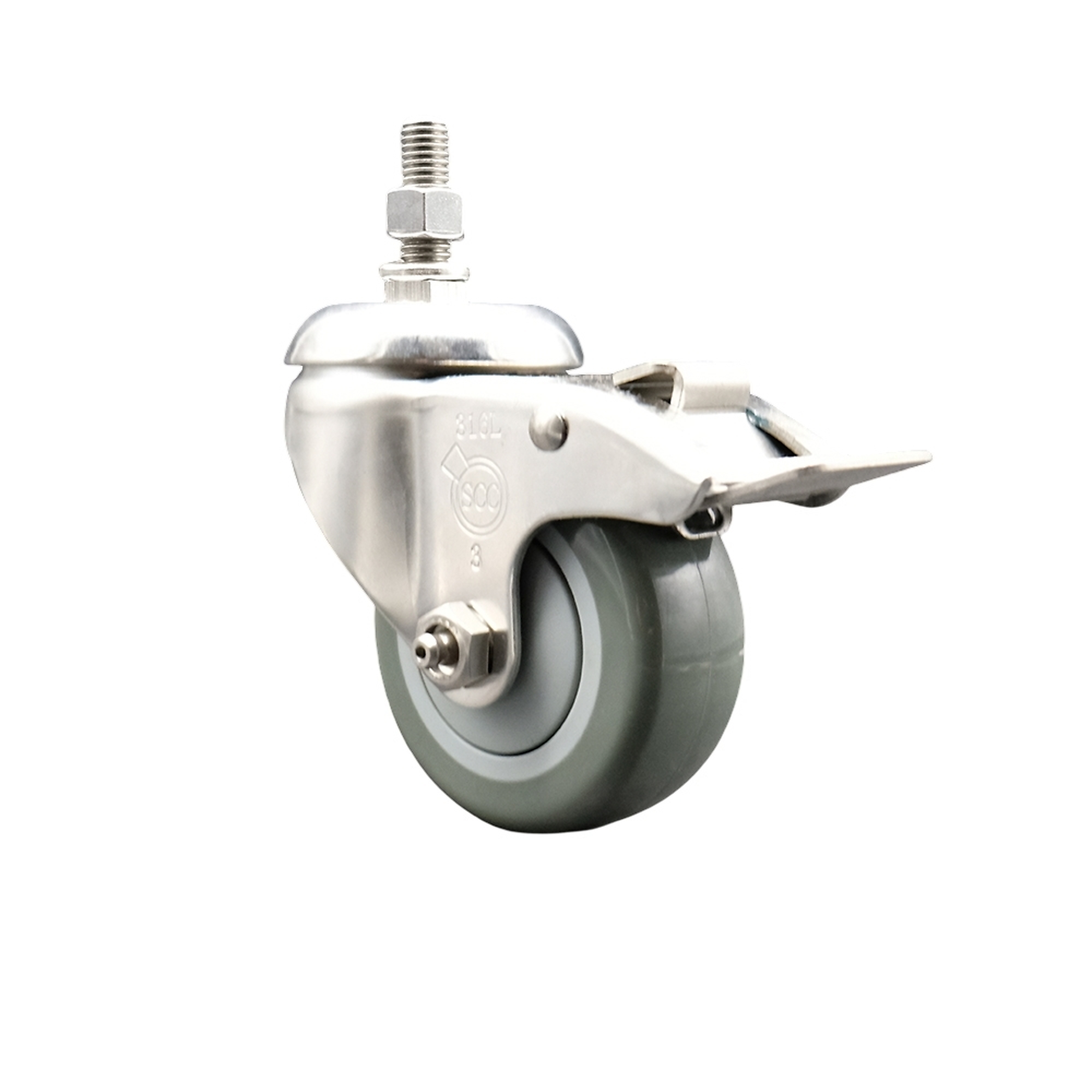 Service Caster, 3 1/2Inch x 1 1/4Inch Stem Caster, Wheel Diameter 3.5 in, Caster Type Swivel, Package (qty.) 1, Model SCC-SS316TSTTL20S3514-PPUB-