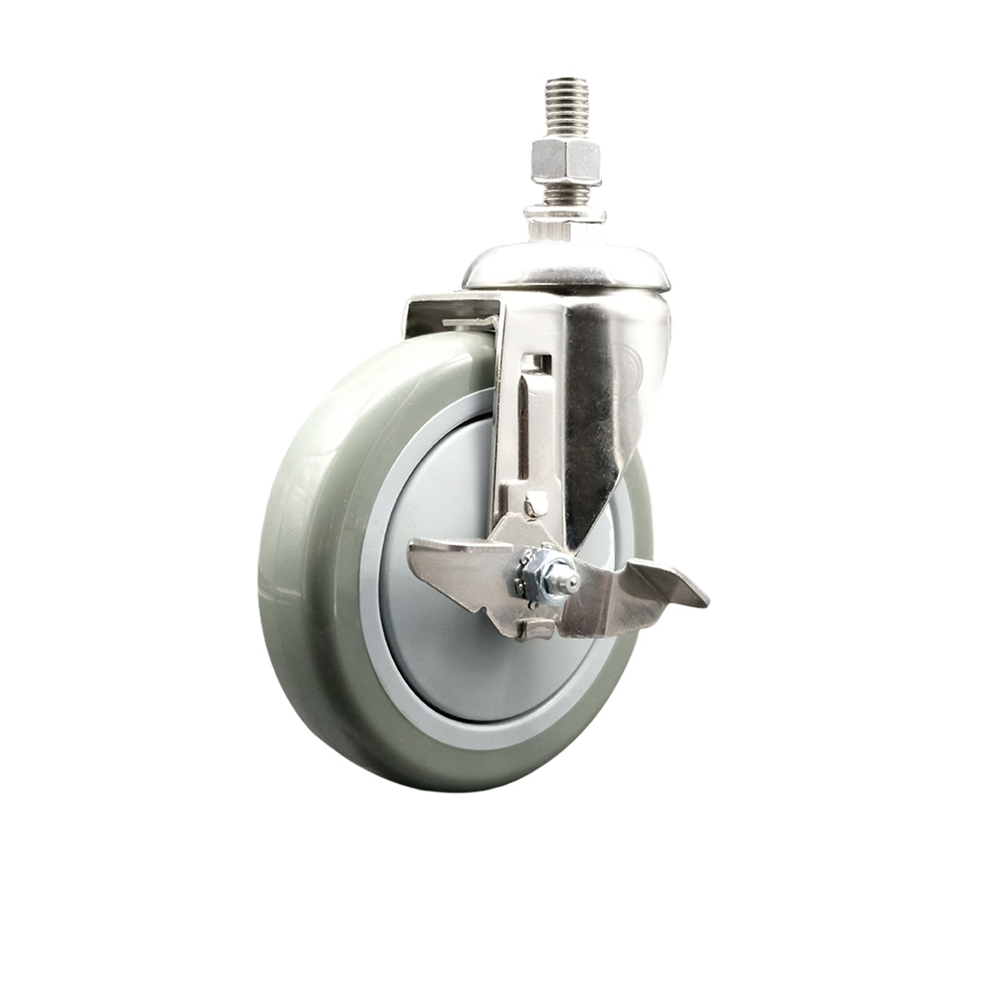 Service Caster, 5Inch x 1 1/4Inch Stem Caster, Wheel Diameter 5 in, Caster Type Swivel, Package (qty.) 1, Model SCC-SS316TS20S514-PPUB-TLB-121315