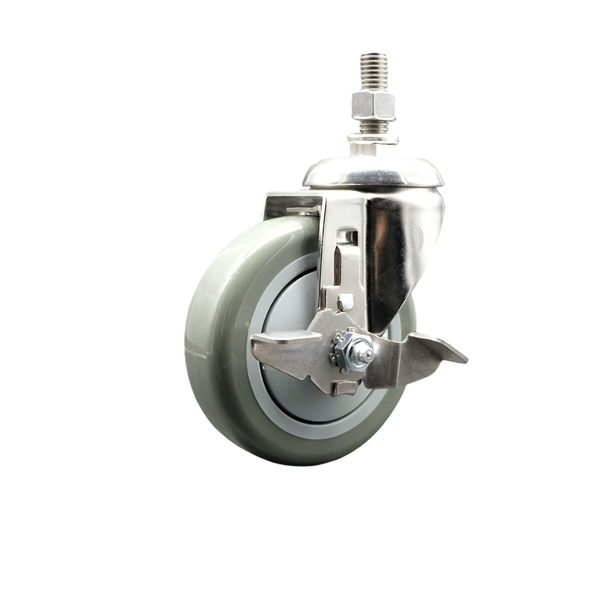 Service Caster, 4Inch x 1 1/4Inch Stem Caster, Wheel Diameter 4 in, Caster Type Swivel, Package (qty.) 1, Model SCC-SS316TS20S414-PPUB-TLB-M1215