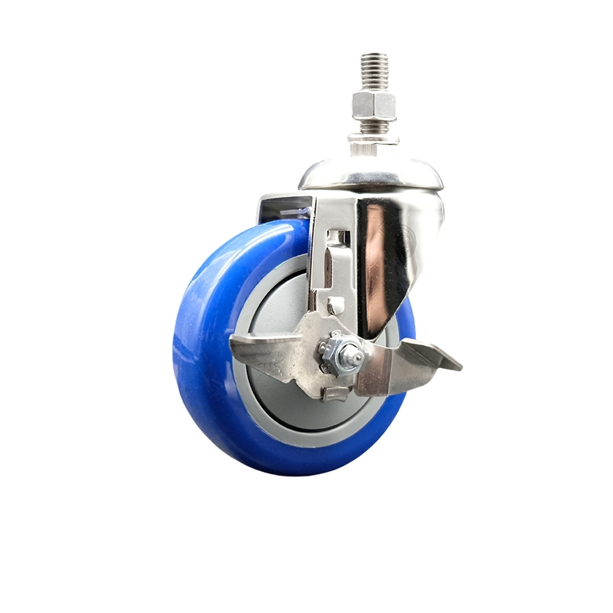 Service Caster, 4Inch x 1 1/4Inch Stem Caster, Wheel Diameter 4 in, Caster Type Swivel, Package (qty.) 1, Model SCC-SS316TS20S414-PPUBBLUE-TLB-M1215