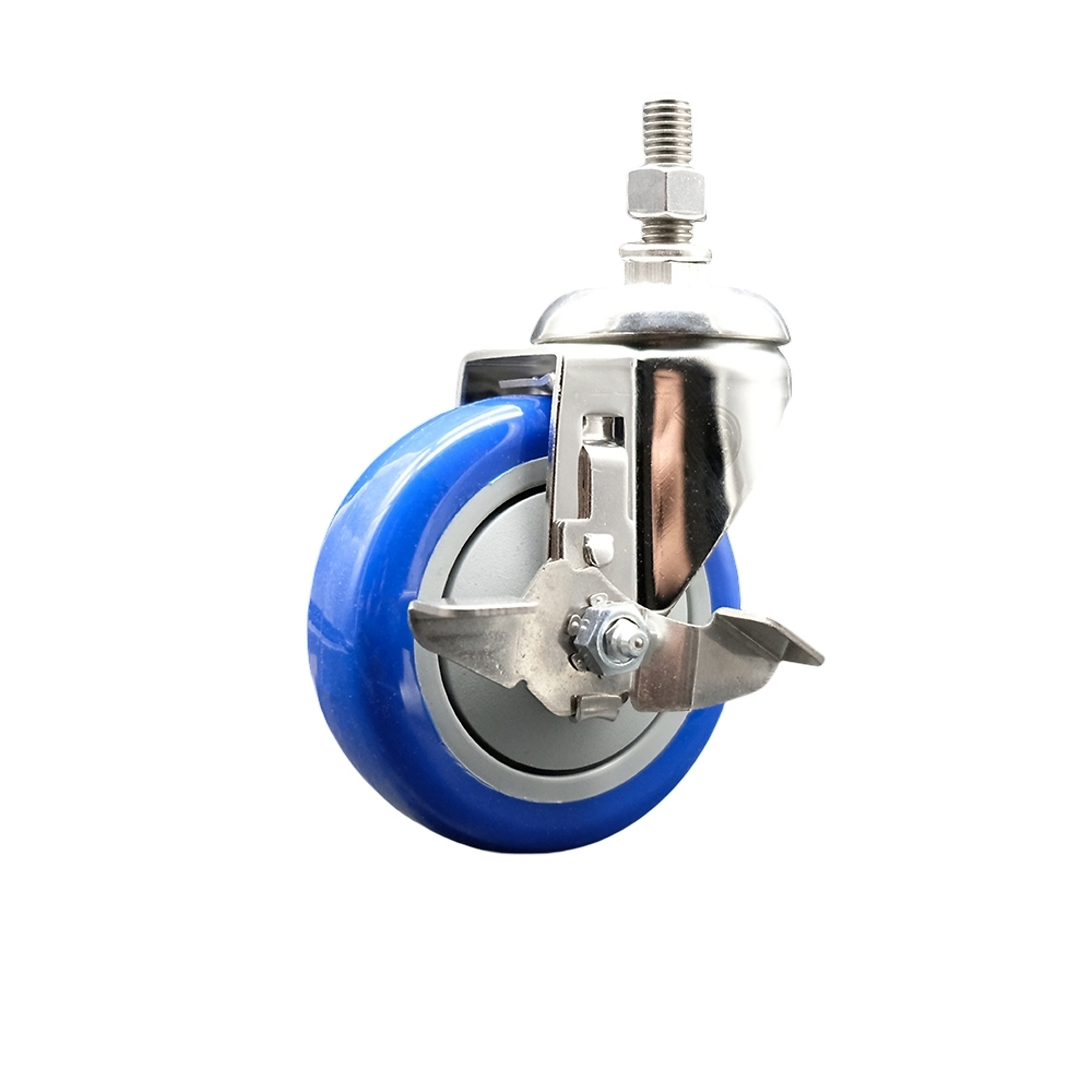 Service Caster, 4Inch x 1 1/4Inch Stem Caster, Wheel Diameter 4 in, Caster Type Swivel, Package (qty.) 1, Model SCC-SS316TS20S414-PPUBBLUE-TLB-M1015