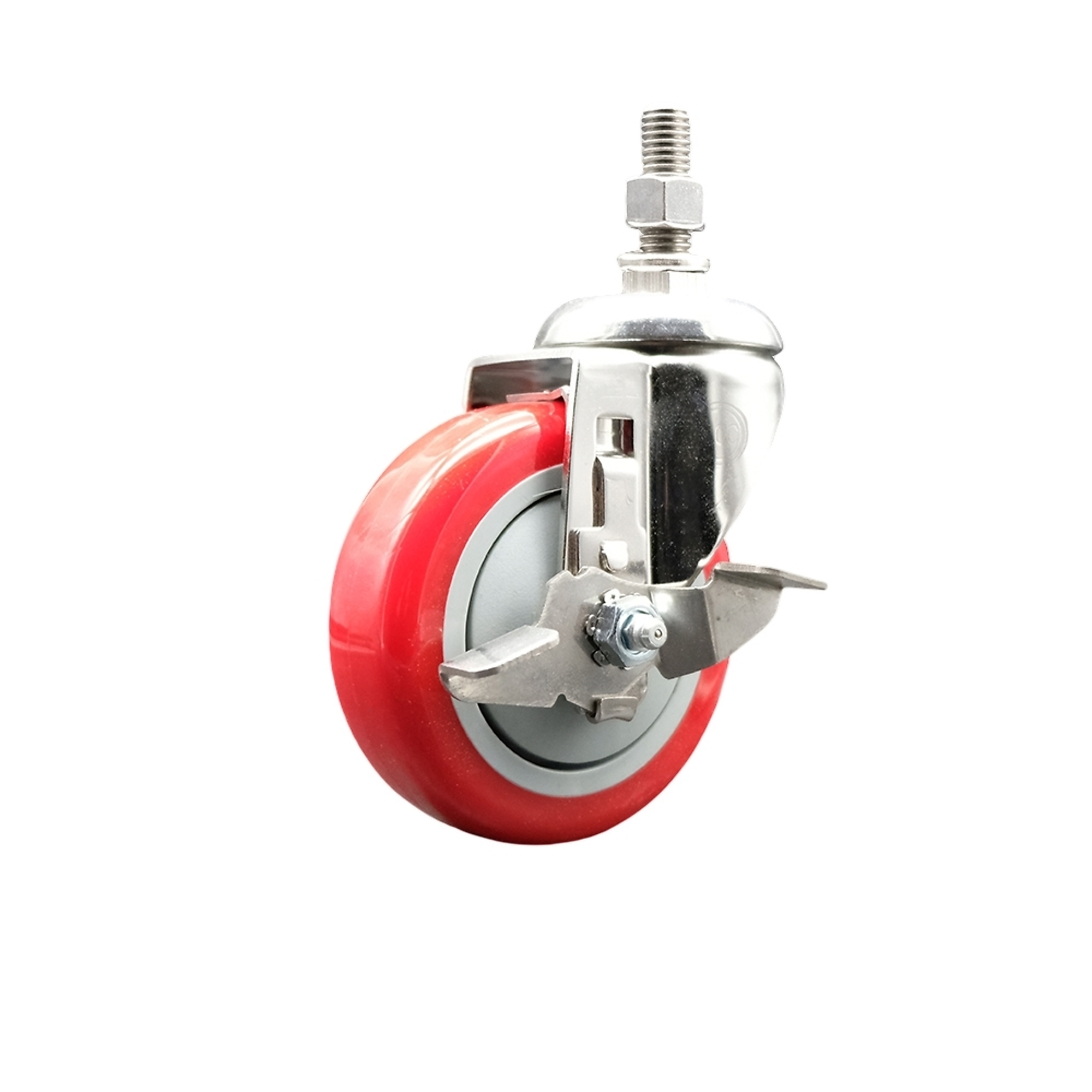 Service Caster, 4Inch x 1 1/4Inch Stem Caster, Wheel Diameter 4 in, Caster Type Swivel, Package (qty.) 1, Model SCC-SS316TS20S414-PPUBRED-TLB-121315