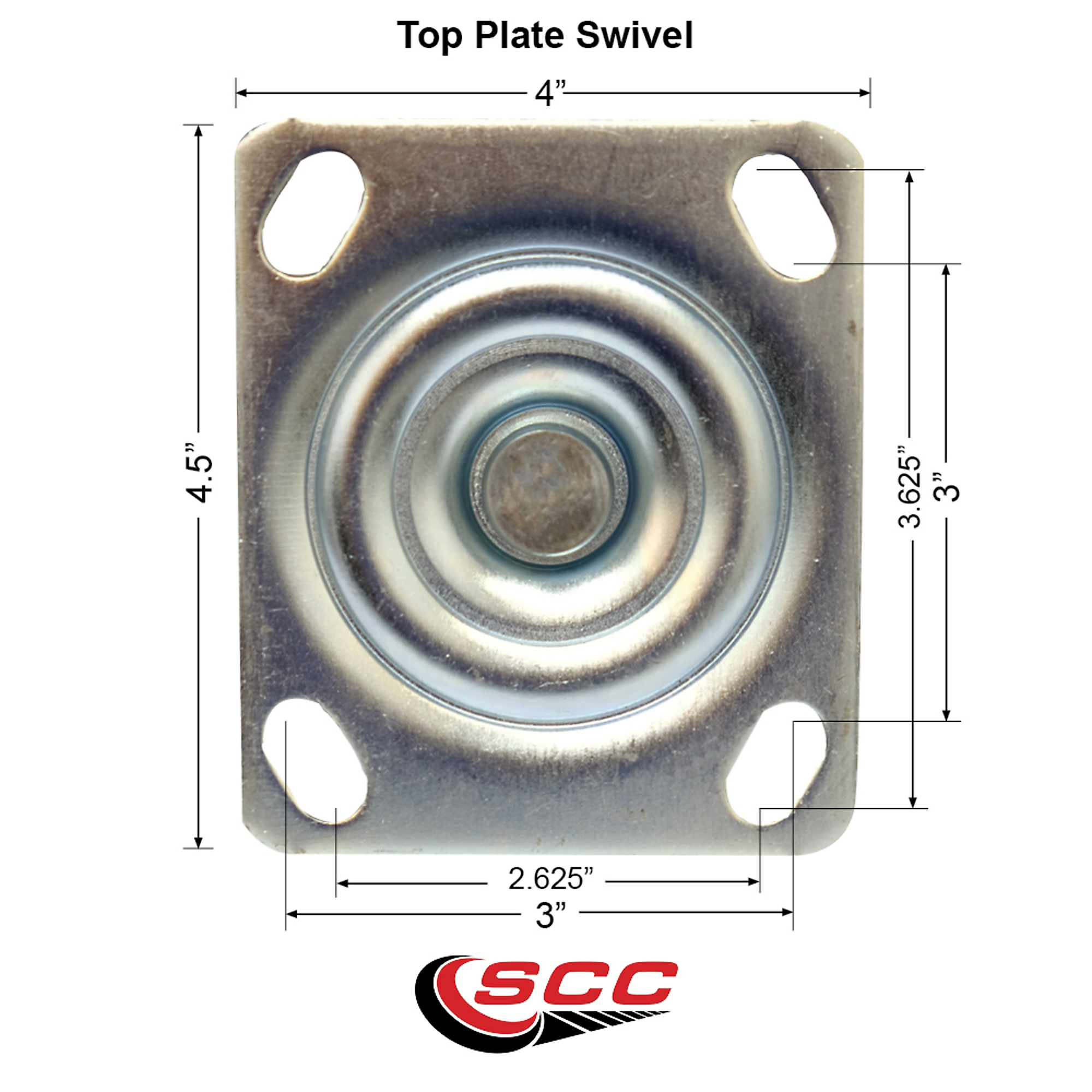 Service Caster, 8Inch x 2 1/2Inch Plate Caster, Wheel Diameter 8 in, Caster Type Swivel, Package (qty.) 1, Model SCC-100S280-PNB