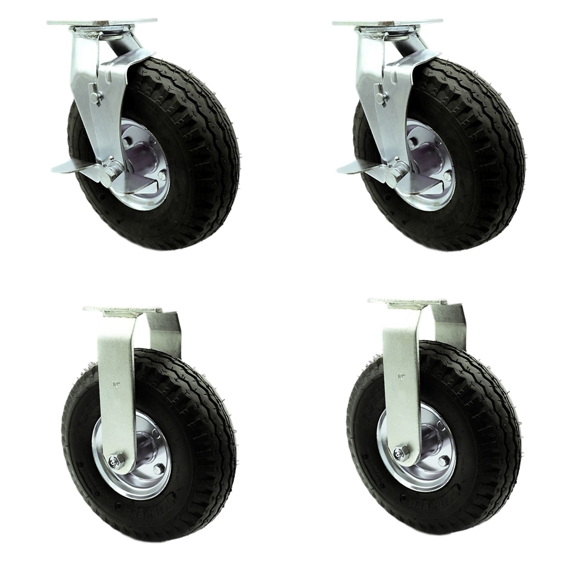 Service Caster, 10Inch x 3 1/2Inch Plate Casters, Wheel Diameter 10 in, Caster Type Swivel, Package (qty.) 4, Model SCC-100S3504-PNB-TLB-2-R3504-2