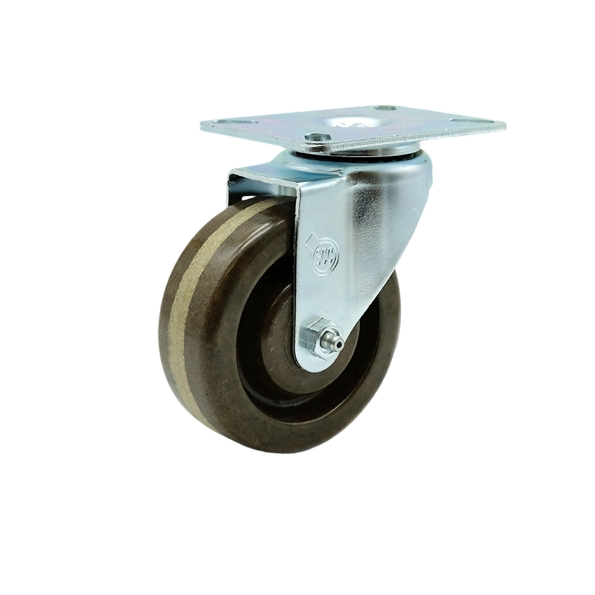 Service Caster, 4Inch x 1 1/2Inch Plate Caster, Wheel Diameter 4 in, Caster Type Swivel, Package (qty.) 1, Model SCC-20S415-PHSHT-TP2