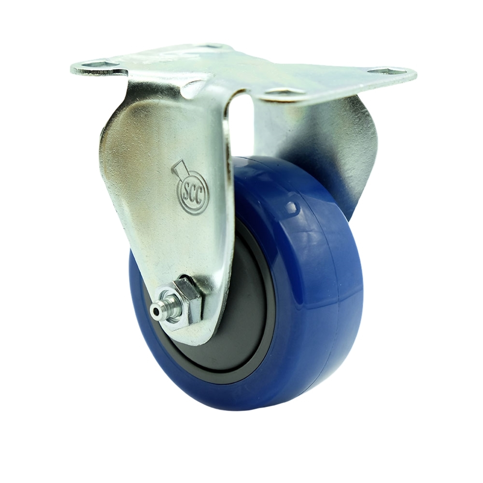 Service Caster, 3Inch x 1 1/4Inch Plate Caster, Wheel Diameter 3 in, Caster Type Rigid, Package (qty.) 1, Model SCC-20R314-PPUB-BLUE