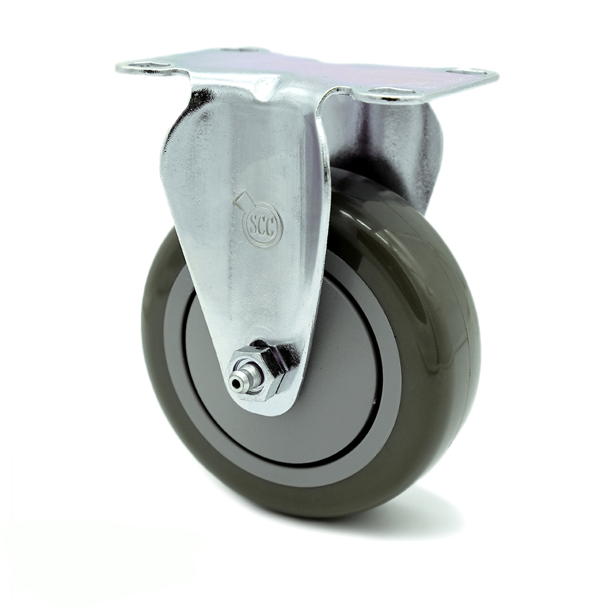 Service Caster, 4Inch x 1 1/4Inch Plate Caster, Wheel Diameter 4 in, Caster Type Rigid, Package (qty.) 1, Model SCC-20R414-PPUB