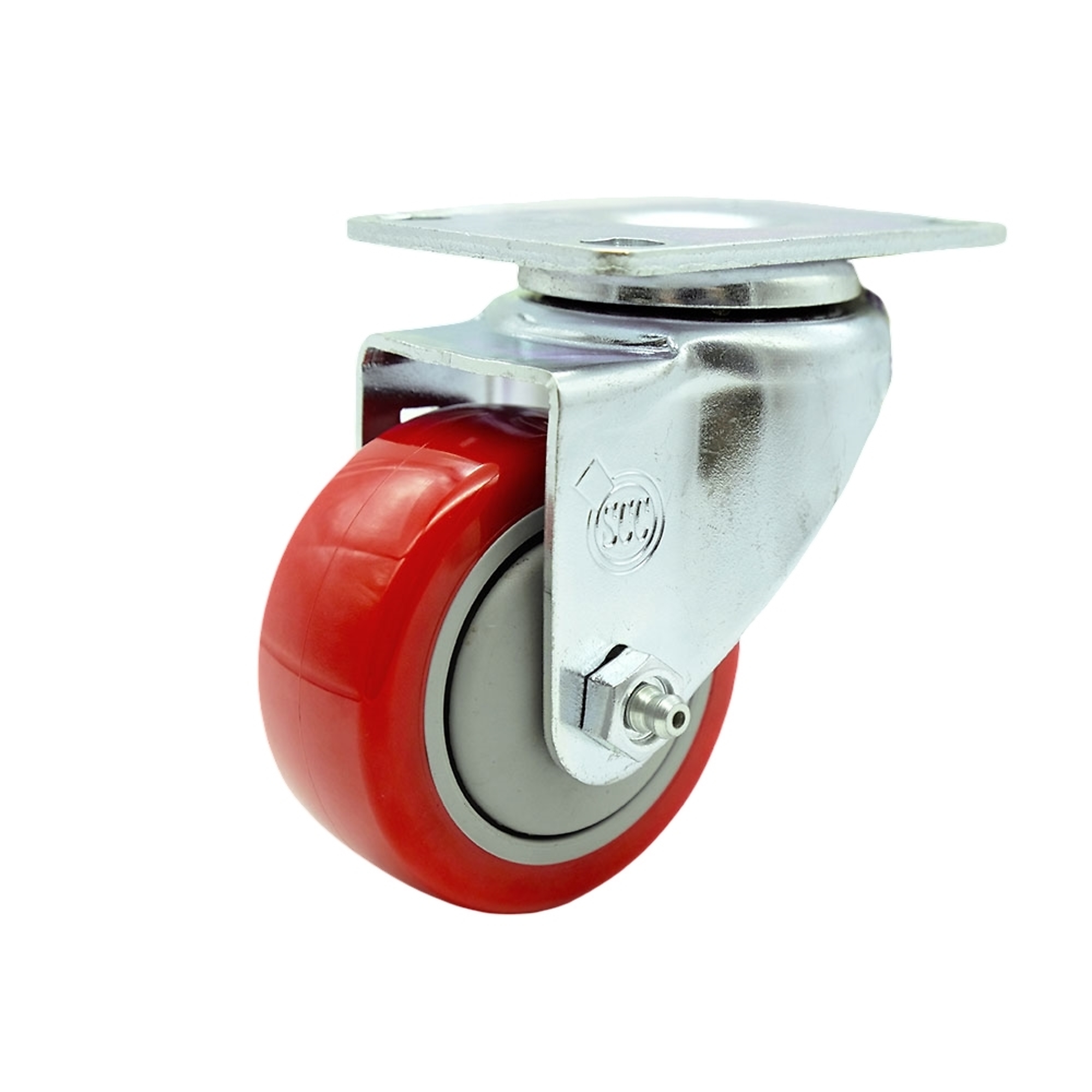 Service Caster, 3Inch x 1 1/4Inch Plate Caster, Wheel Diameter 3 in, Caster Type Swivel, Package (qty.) 1, Model SCC-20S314-PPUB-RED