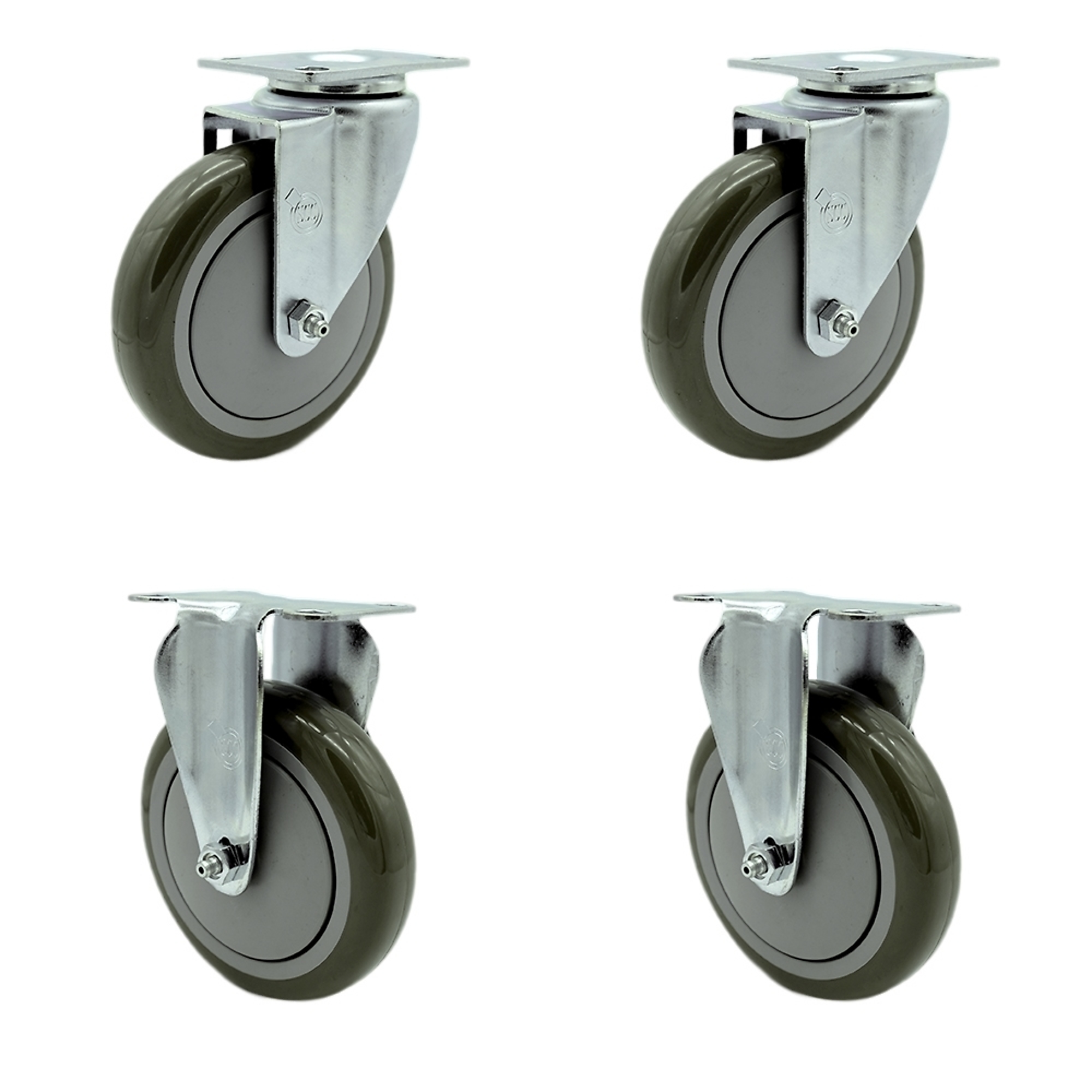 Service Caster, 5Inch x 1 1/4Inch Plate Casters, Wheel Diameter 5 in, Caster Type Swivel, Package (qty.) 4, Model SCC-20S514-PPUB-2-R514-2 -  670533852898