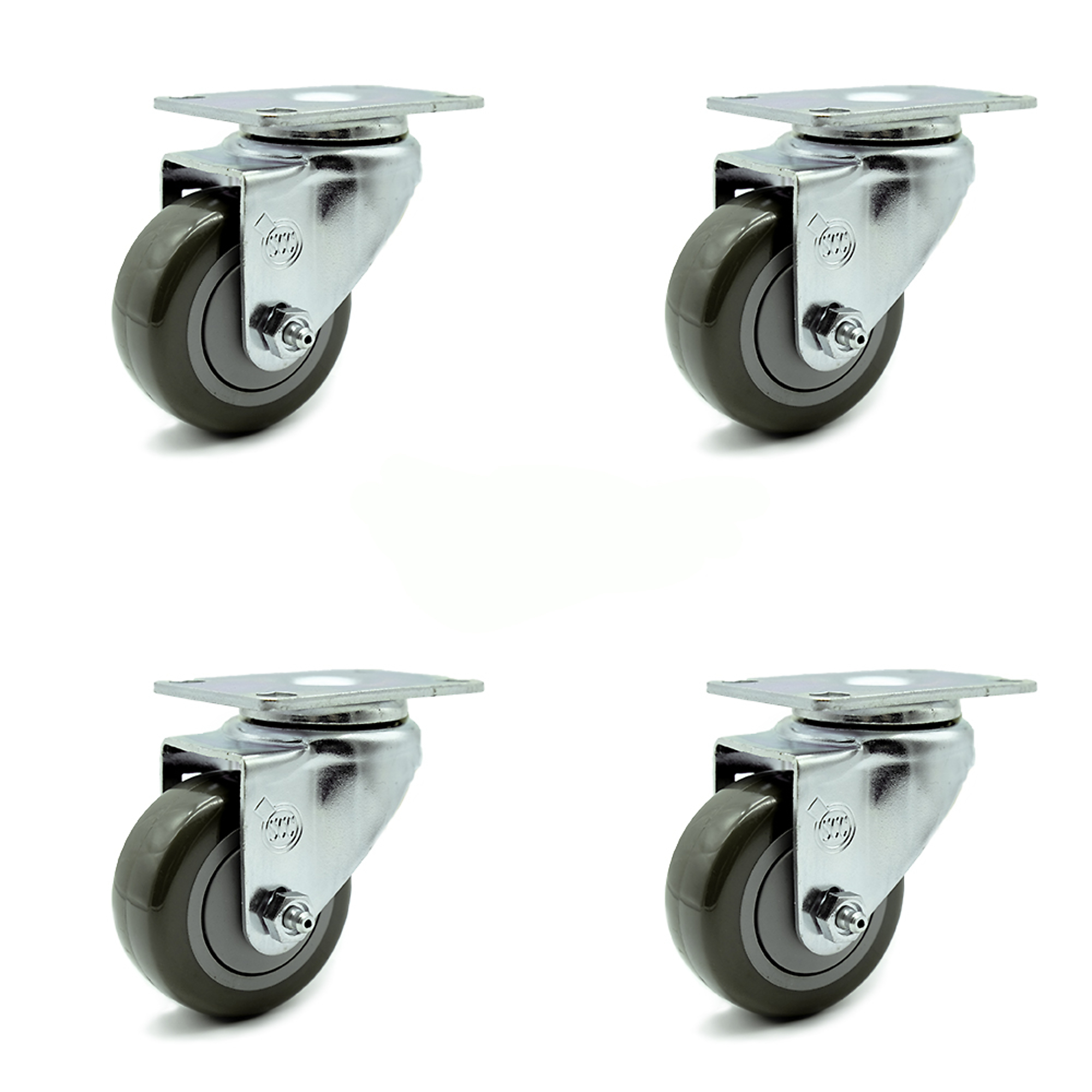 Service Caster, 3 1/2Inch x 1 1/4Inch Plate Casters, Wheel Diameter 3.5 in, Caster Type Swivel, Package (qty.) 4, Model SCC-20S3514-PPUB-4