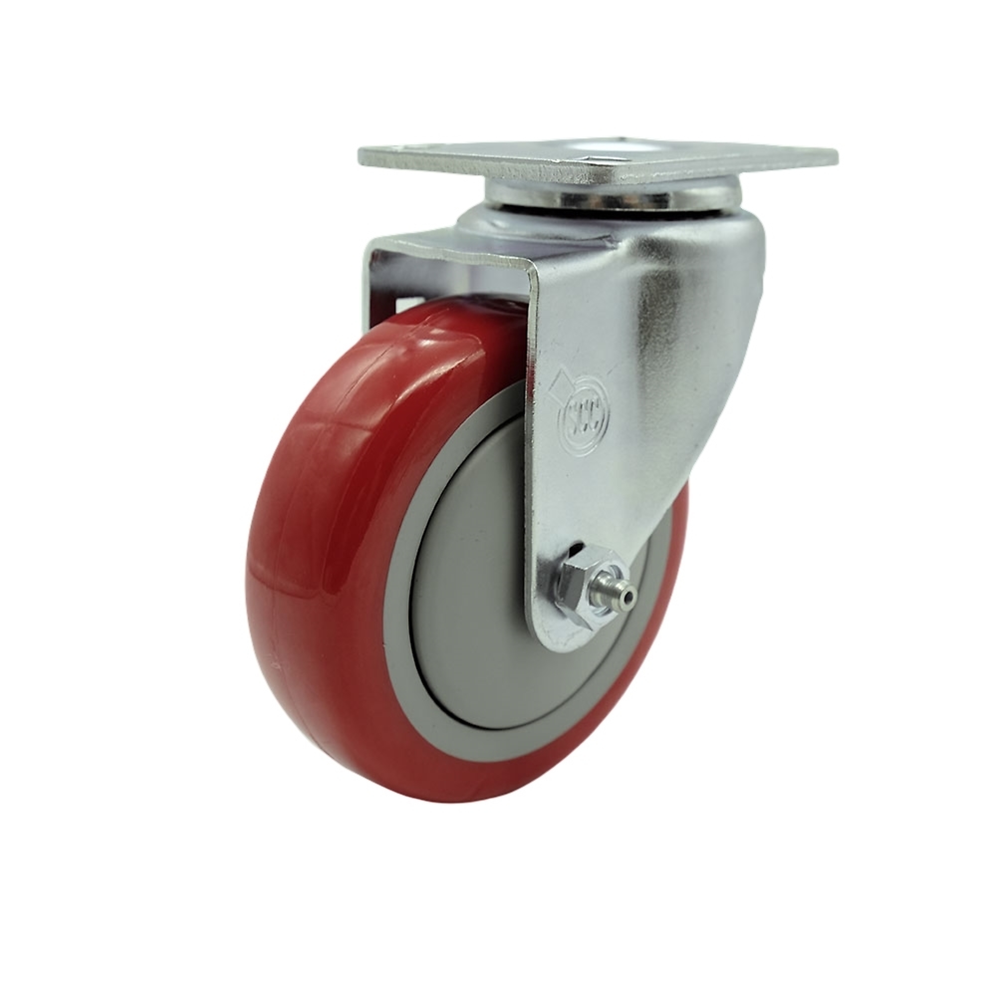 Service Caster, 4Inch x 1 1/4Inch Plate Caster, Wheel Diameter 4 in, Caster Type Swivel, Package (qty.) 1, Model SCC-20S414-PPUB-RED