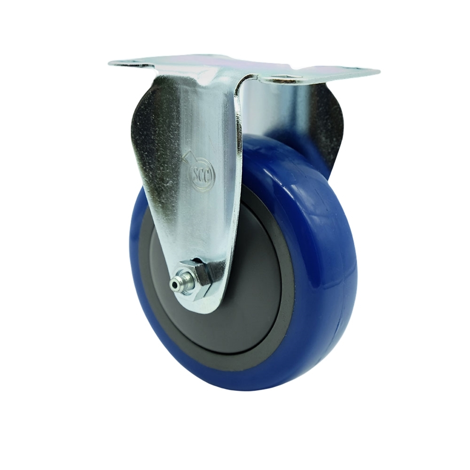 Service Caster, 4Inch x 1 1/4Inch Plate Caster, Wheel Diameter 4 in, Caster Type Rigid, Package (qty.) 1, Model SCC-SS20R414-PPUB-BLUE