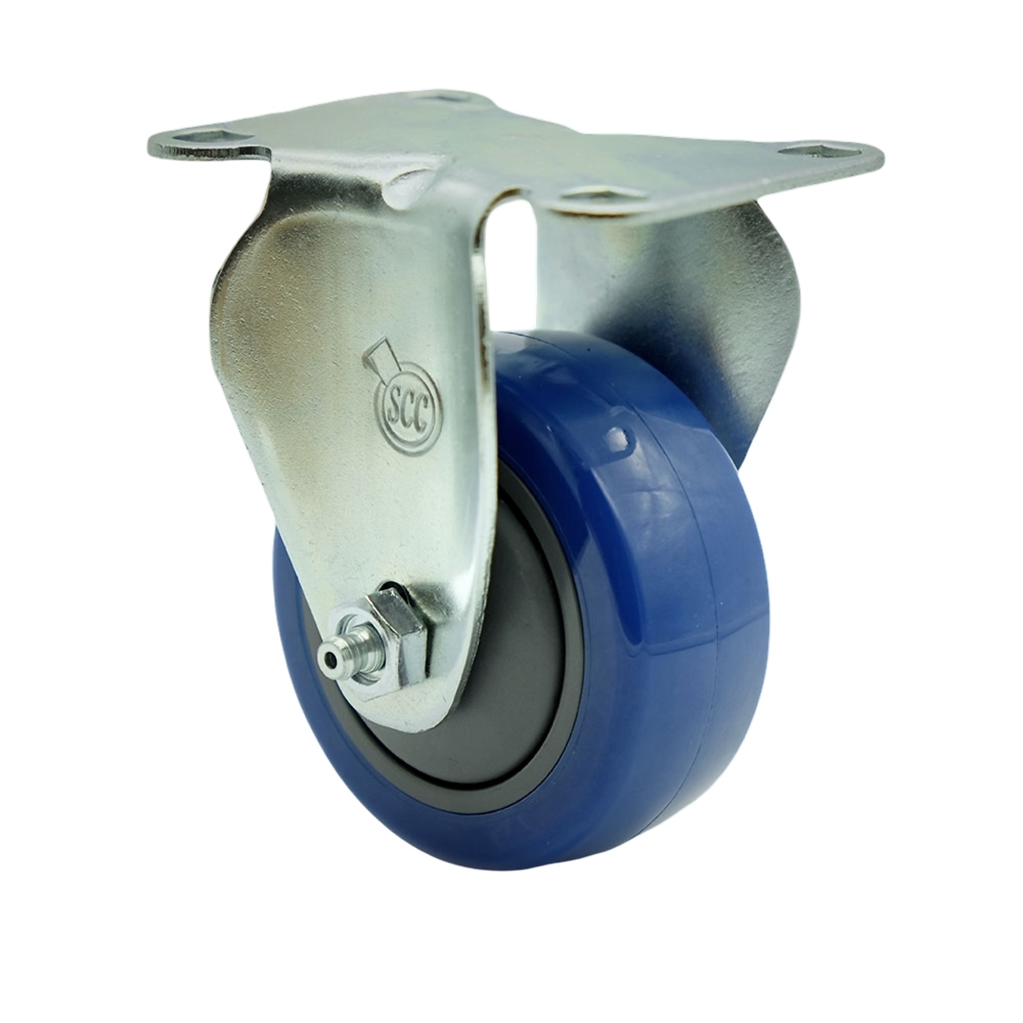 Service Caster, 3Inch x 1 1/4Inch Plate Caster, Wheel Diameter 3 in, Caster Type Rigid, Package (qty.) 1, Model SCC-SS20R314-PPUB-BLUE