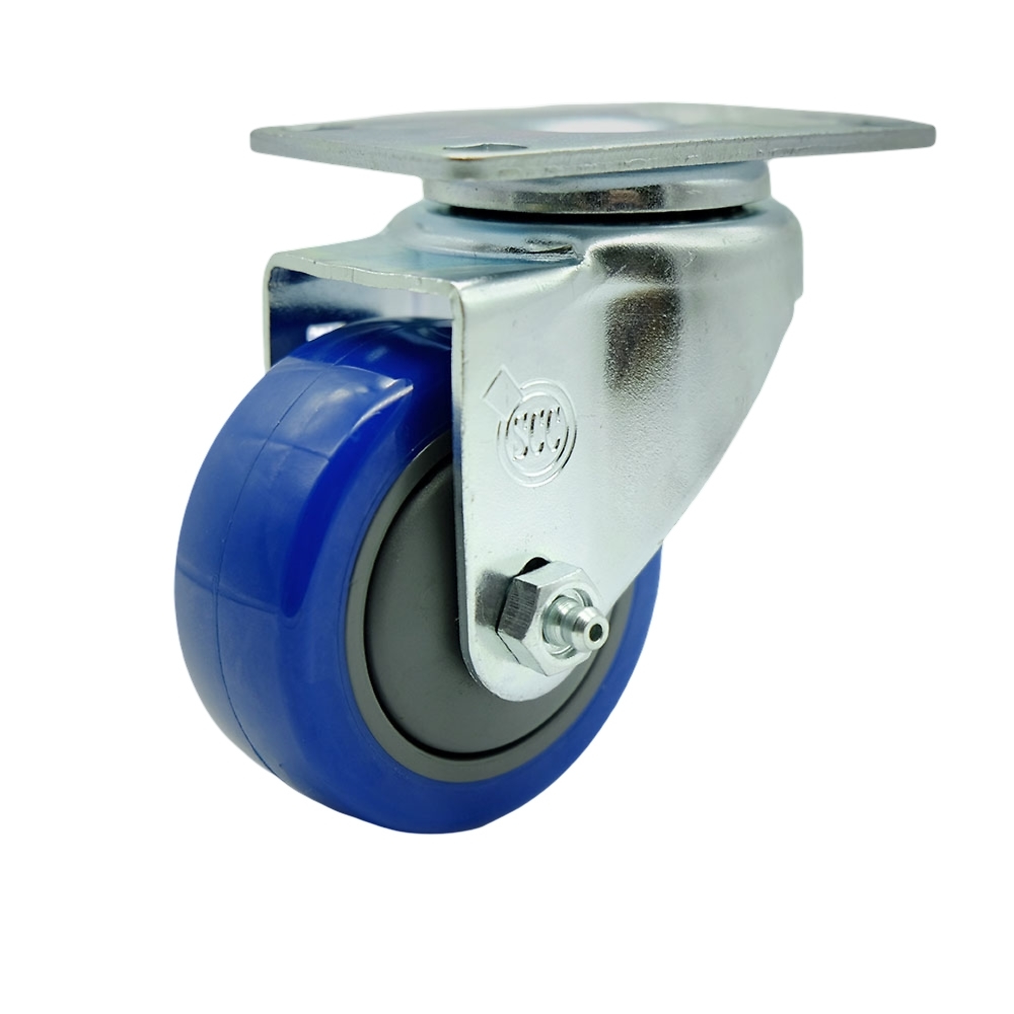 Service Caster, 3Inch x 1 1/4Inch Plate Caster, Wheel Diameter 3 in, Caster Type Swivel, Package (qty.) 1, Model SCC-SS20S314-PPUB-BLUE