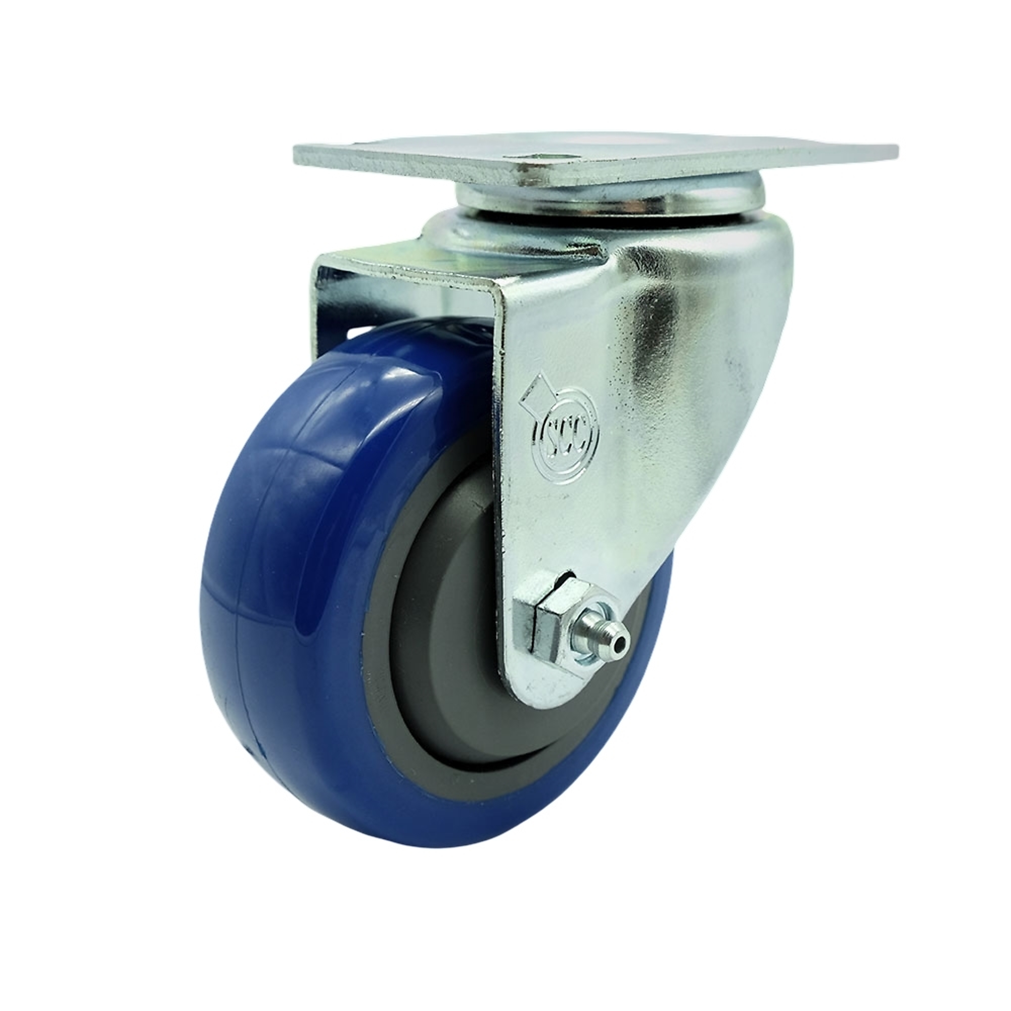 Service Caster, 3 1/2Inch x 1 1/4Inch Plate Caster, Wheel Diameter 3.5 in, Caster Type Swivel, Package (qty.) 1, Model SCC-SS20S3514-PPUB-BLUE