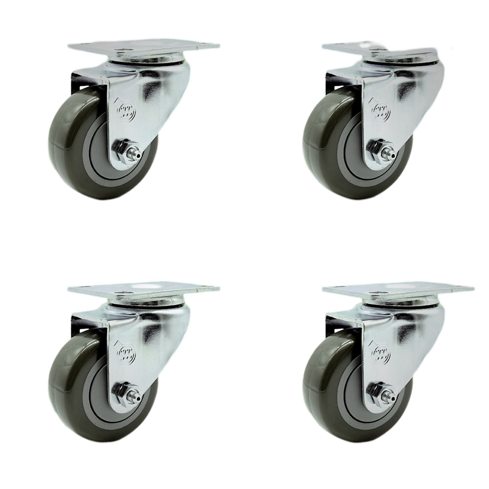 Service Caster, 3 1/2Inch x 1 1/4Inch Plate Casters, Wheel Diameter 3.5 in, Caster Type Swivel, Package (qty.) 4, Model SCC-SS20S3514-PPUB-4