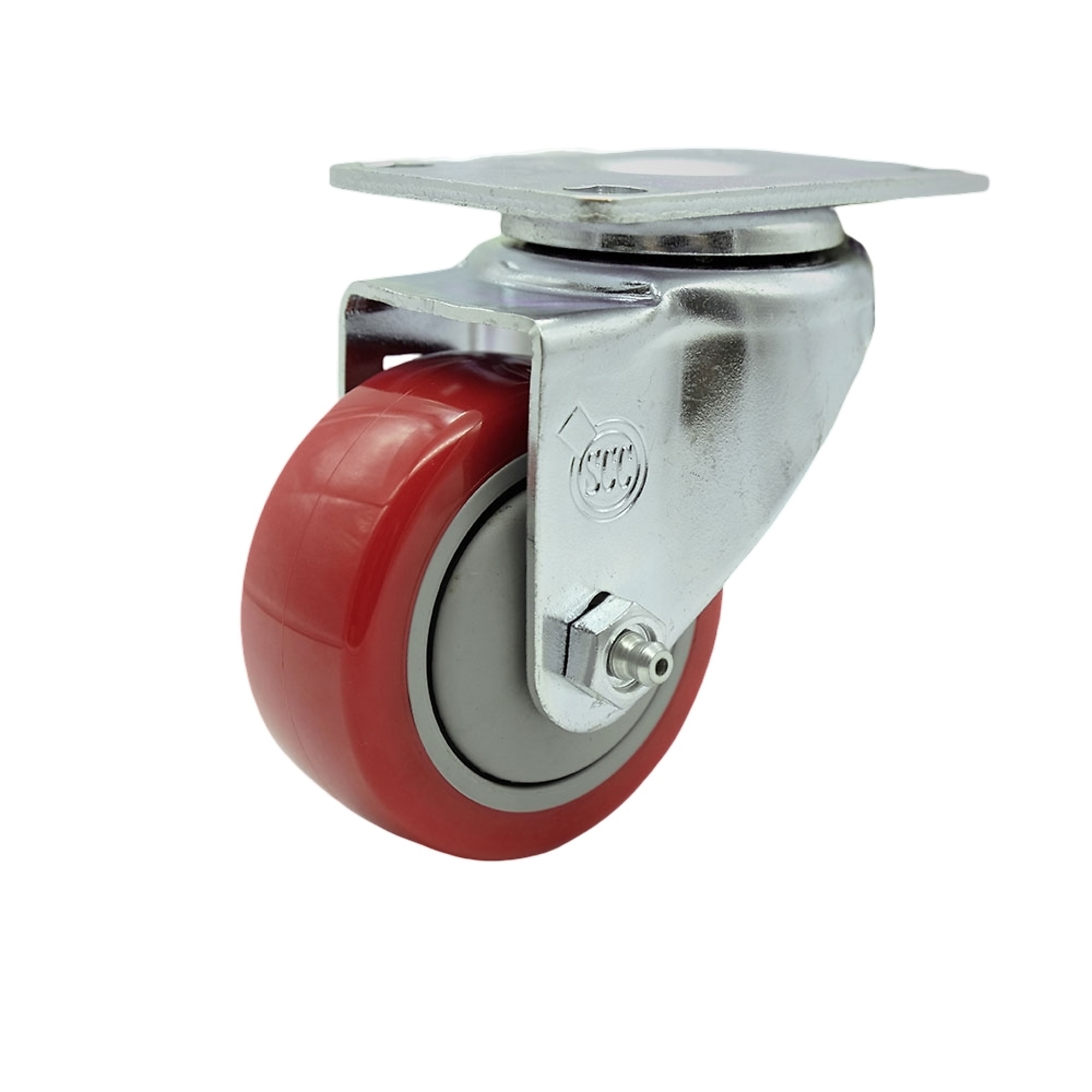 Service Caster, 3Inch x 1 1/4Inch Plate Caster, Wheel Diameter 3 in, Caster Type Swivel, Package (qty.) 1, Model SCC-SS20S314-PPUB-RED