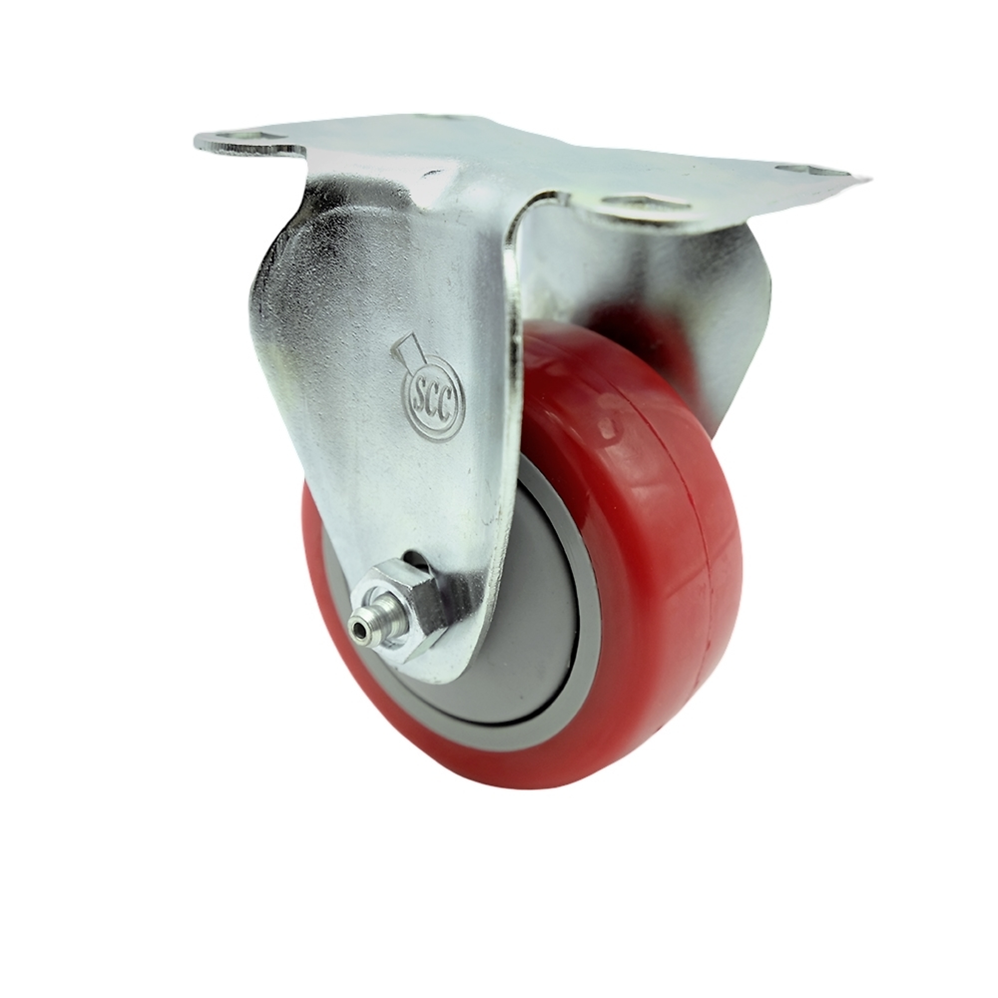 Service Caster, 3Inch x 1 1/4Inch Plate Caster, Wheel Diameter 3 in, Caster Type Rigid, Package (qty.) 1, Model SCC-SS20R314-PPUB-RED