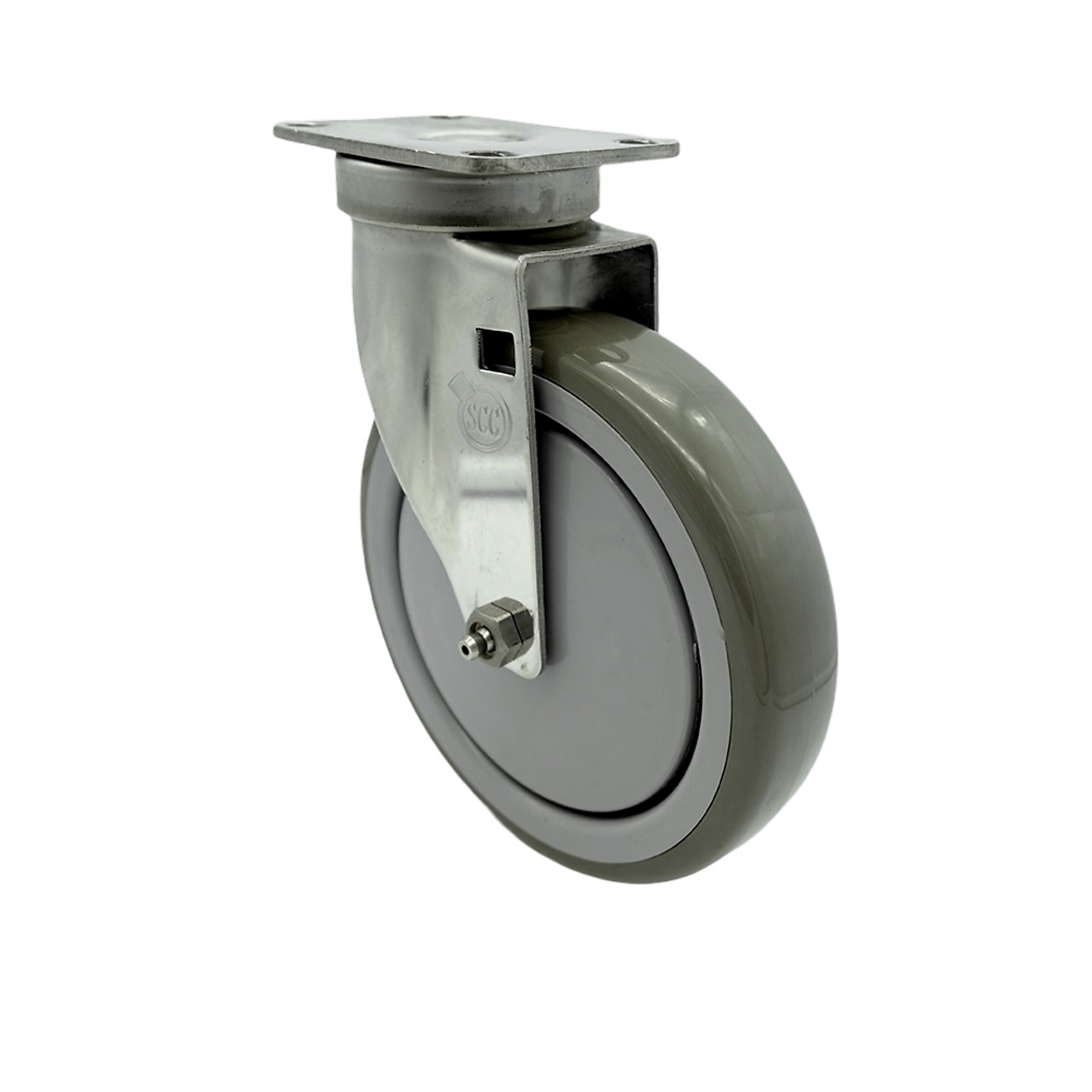 Service Caster, 6Inch x 1 1/4Inch Plate Caster, Wheel Diameter 6 in, Caster Type Swivel, Package (qty.) 1, Model SCC-SS20S614-PPUB