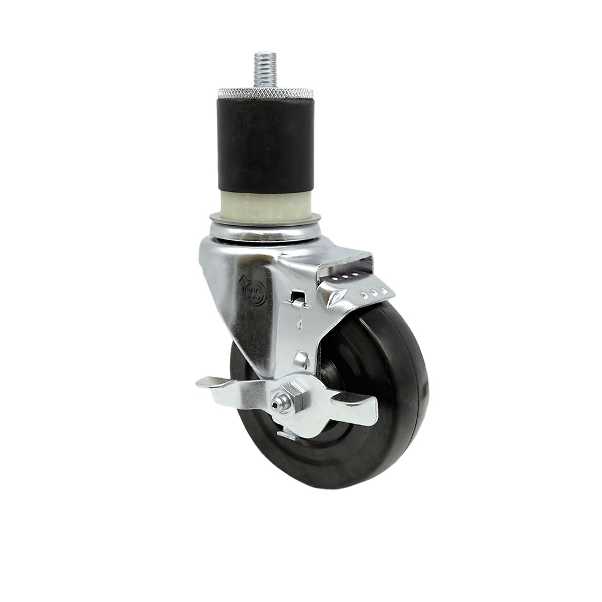 Service Caster, 4Inch x 1 1/4Inch Stem Caster, Wheel Diameter 4 in, Caster Type Swivel, Package (qty.) 1, Model SCC-EX20S414-HRS-TLB-MTG21