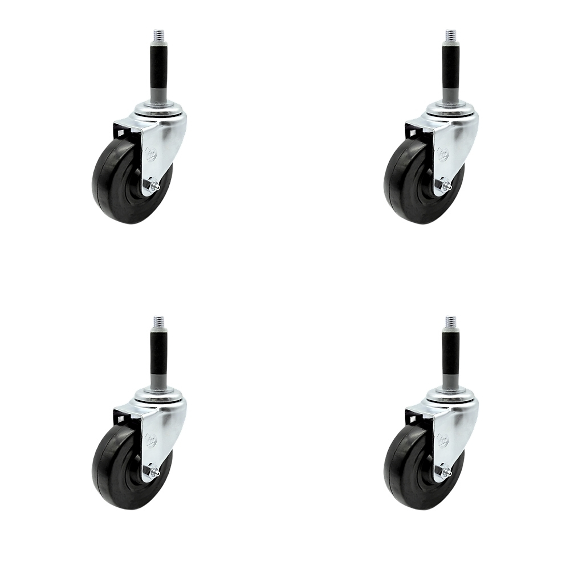 Service Caster, 4Inch x 1 1/4Inch Stem Casters, Wheel Diameter 4 in, Caster Type Swivel, Package (qty.) 4, Model SCC-EX20S414-HRS-MTG40-4