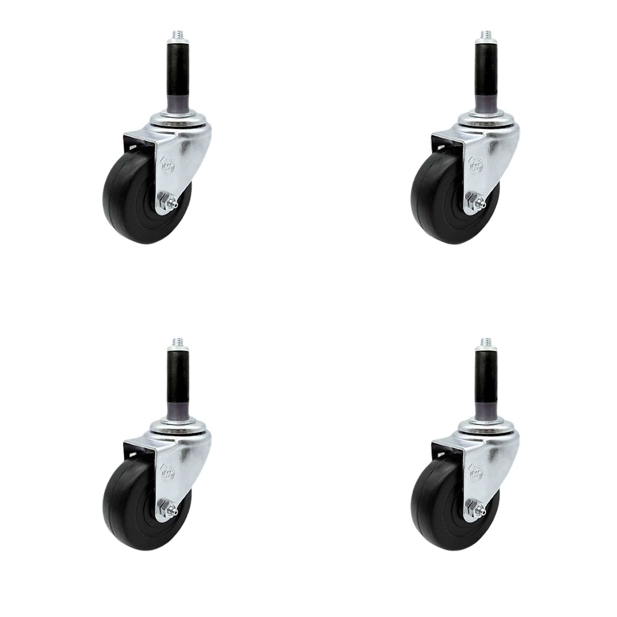 Service Caster, 3 1/2Inch x 1 1/4Inch Stem Casters, Wheel Diameter 3.5 in, Caster Type Swivel, Package (qty.) 4, Model SCC-EX20S3514-HRS-MTG41-4