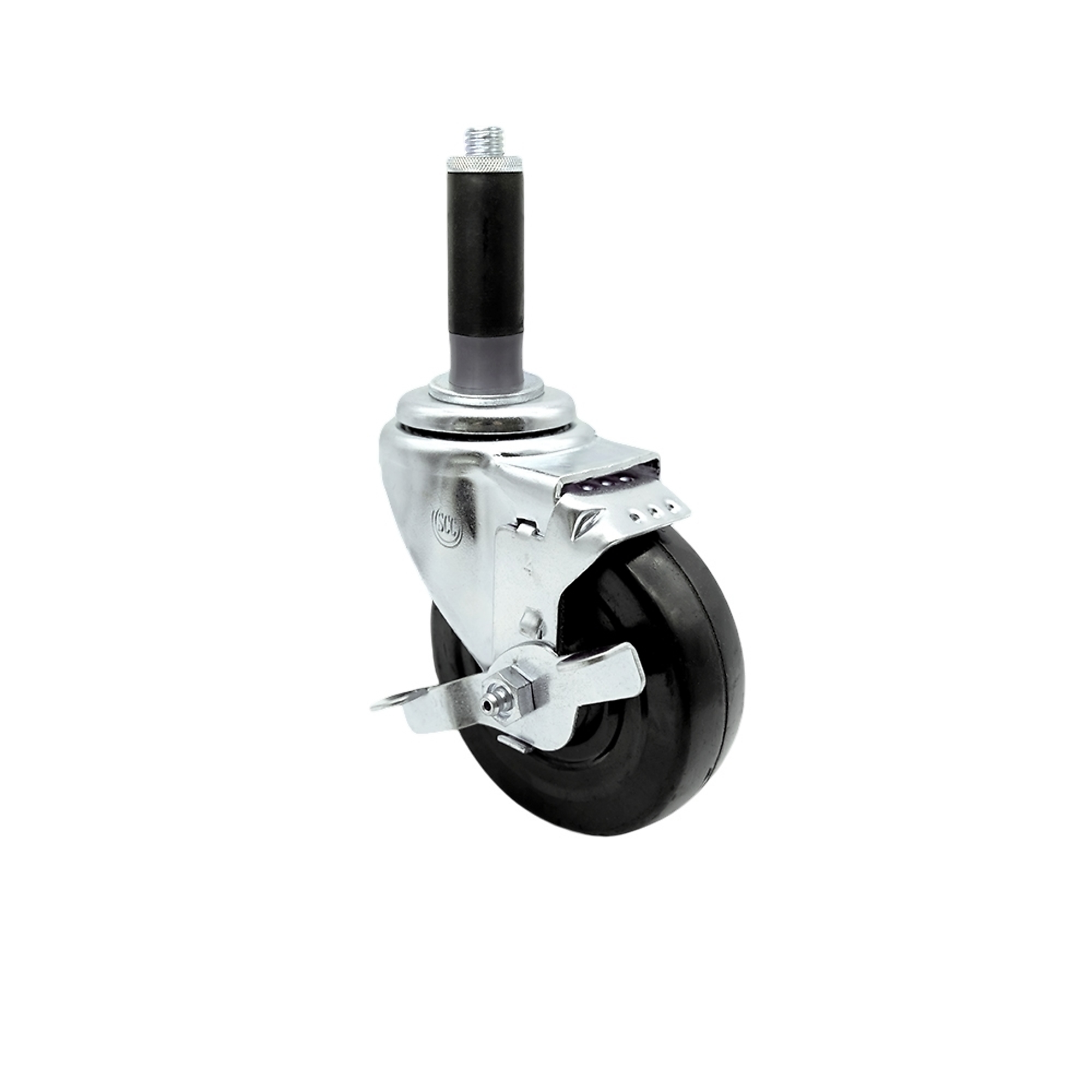 Service Caster, 4Inch x 1 1/4Inch Stem Caster, Wheel Diameter 4 in, Caster Type Swivel, Package (qty.) 1, Model SCC-EX20S414-HRS-TLB-MTG41