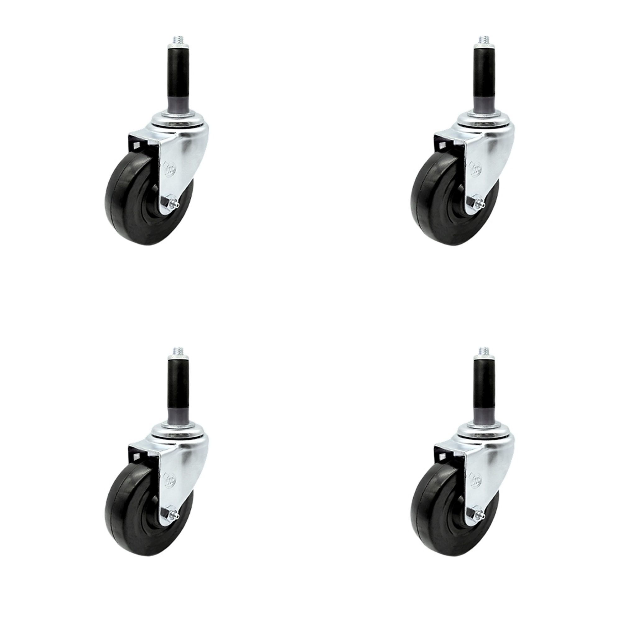 Service Caster, 4Inch x 1 1/4Inch Stem Casters, Wheel Diameter 4 in, Caster Type Swivel, Package (qty.) 4, Model SCC-EX20S414-HRS-MTG41-4