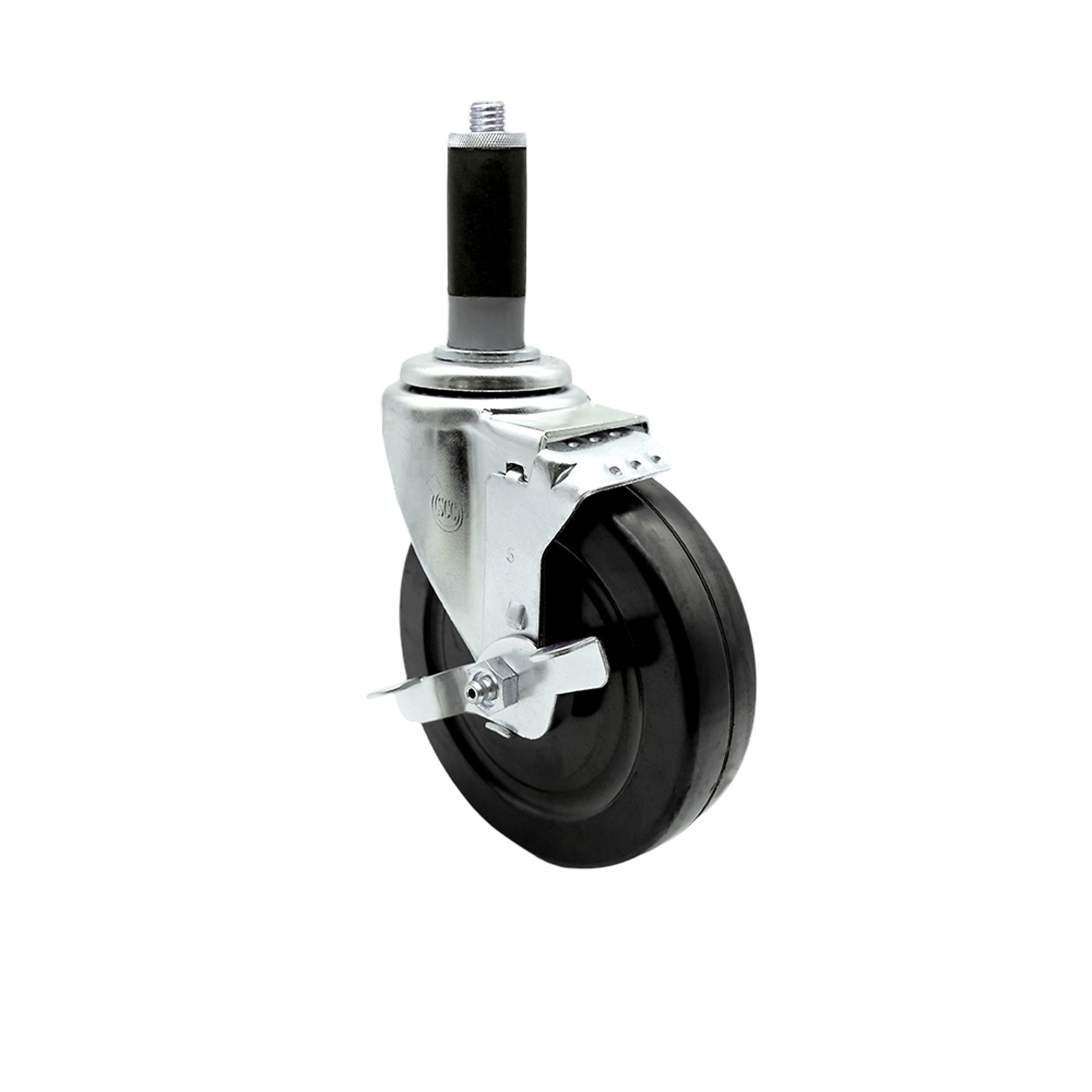 Service Caster, 5Inch x 1 1/4Inch Stem Caster, Wheel Diameter 5 in, Caster Type Swivel, Package (qty.) 1, Model SCC-EX20S514-HRS-TLB-MTG42