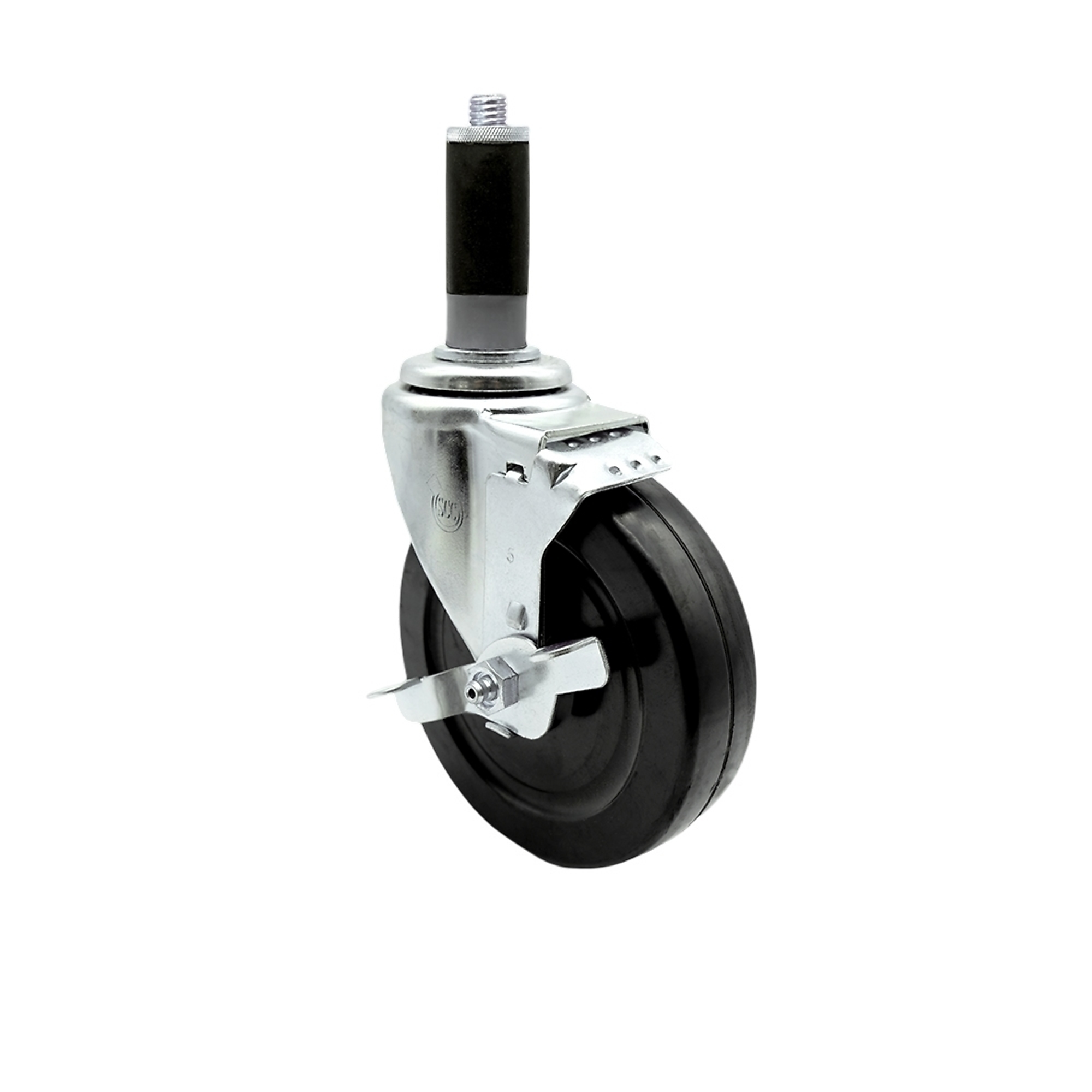 Service Caster, 5Inch x 1 1/4Inch Stem Caster, Wheel Diameter 5 in, Caster Type Swivel, Package (qty.) 1, Model SCC-EX20S514-HRS-TLB-MTG43