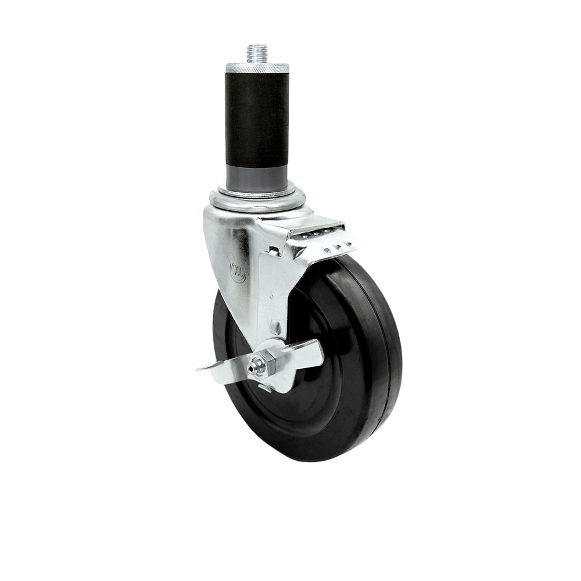 Service Caster, 5Inch x 1 1/4Inch Stem Caster, Wheel Diameter 5 in, Caster Type Swivel, Package (qty.) 1, Model SCC-EX20S514-HRS-TLB-MTG45