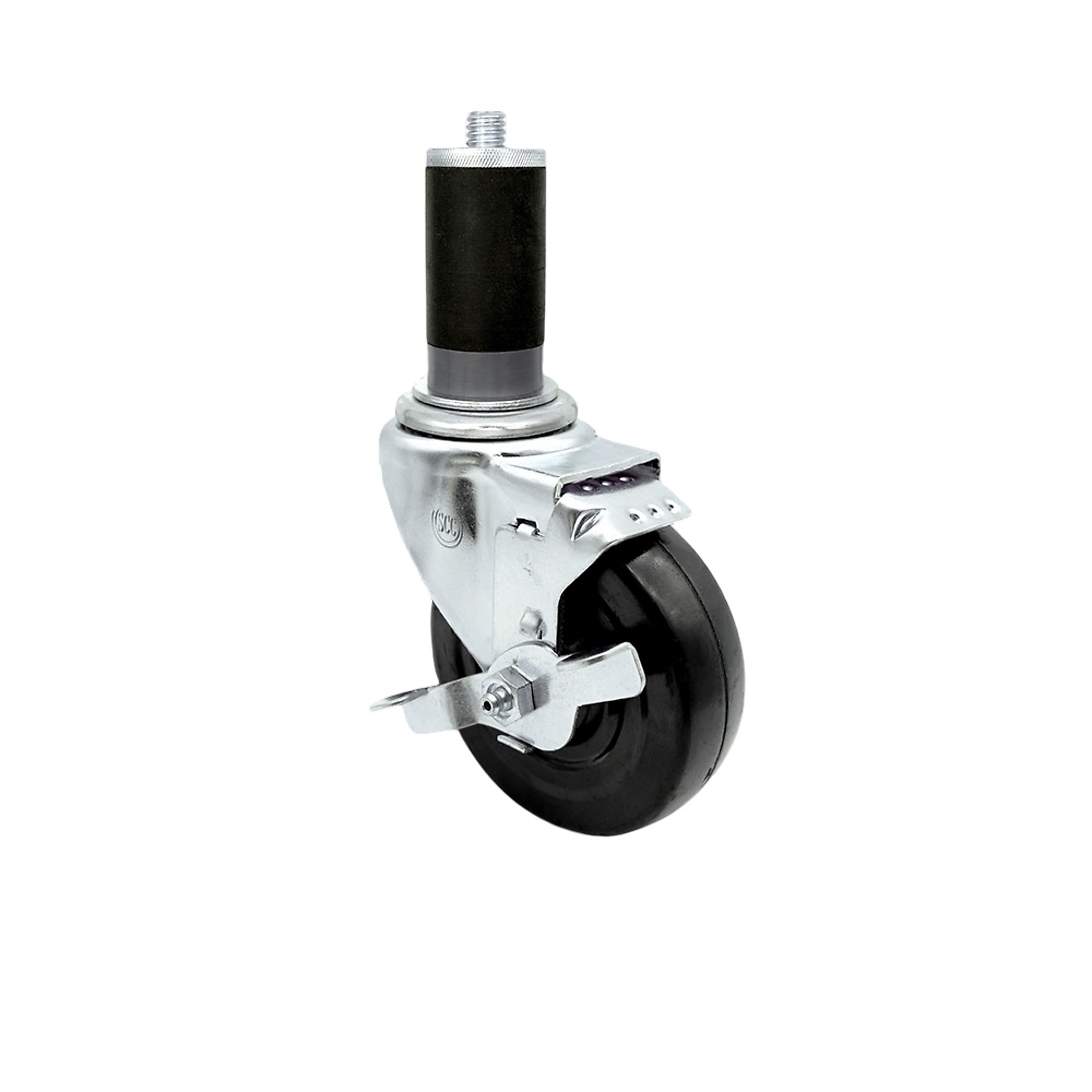 Service Caster, 4Inch x 1 1/4Inch Stem Caster, Wheel Diameter 4 in, Caster Type Swivel, Package (qty.) 1, Model SCC-EX20S414-HRS-TLB-MTG45