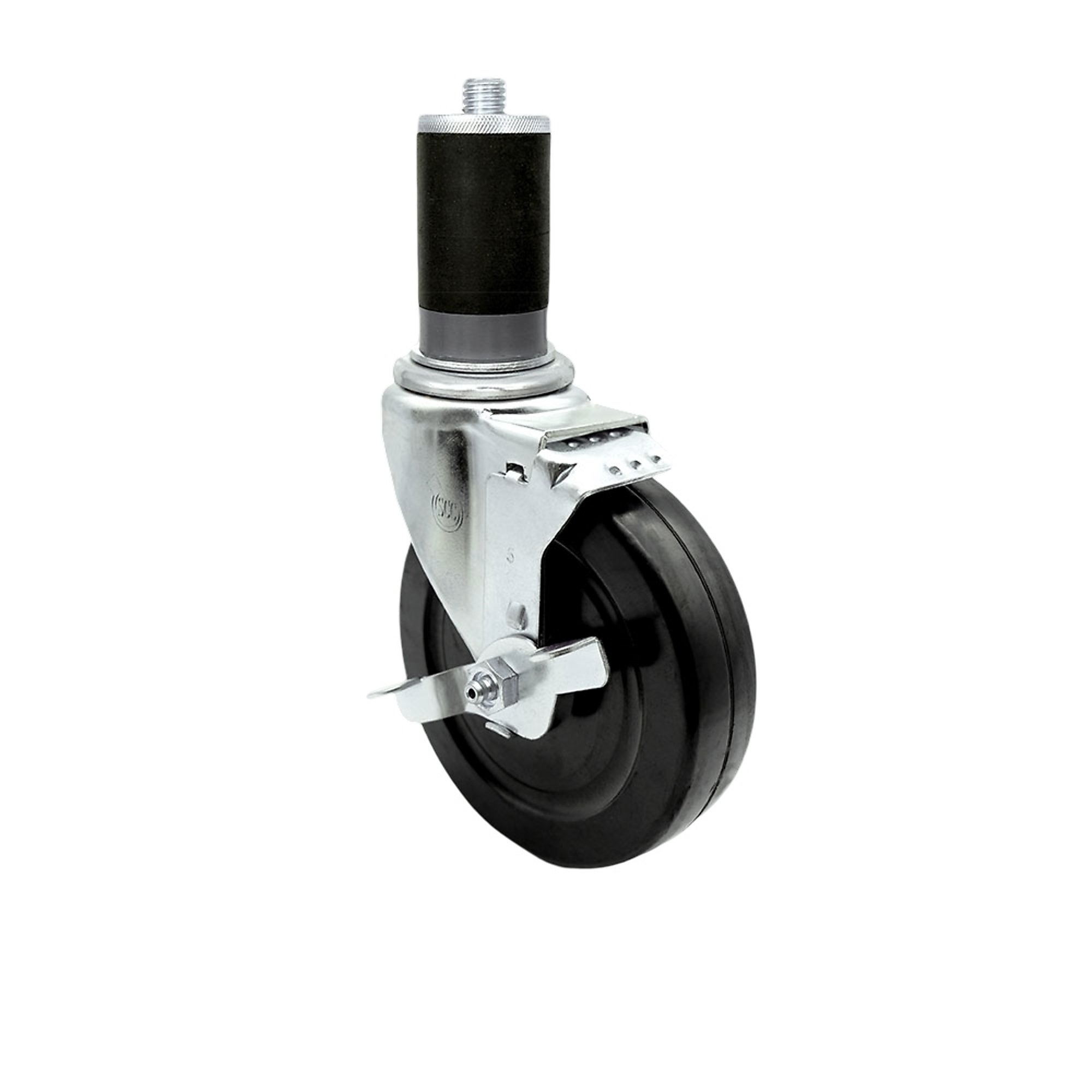 Service Caster, 5Inch x 1 1/4Inch Stem Caster, Wheel Diameter 5 in, Caster Type Swivel, Package (qty.) 1, Model SCC-EX20S514-HRS-TLB-MTG46