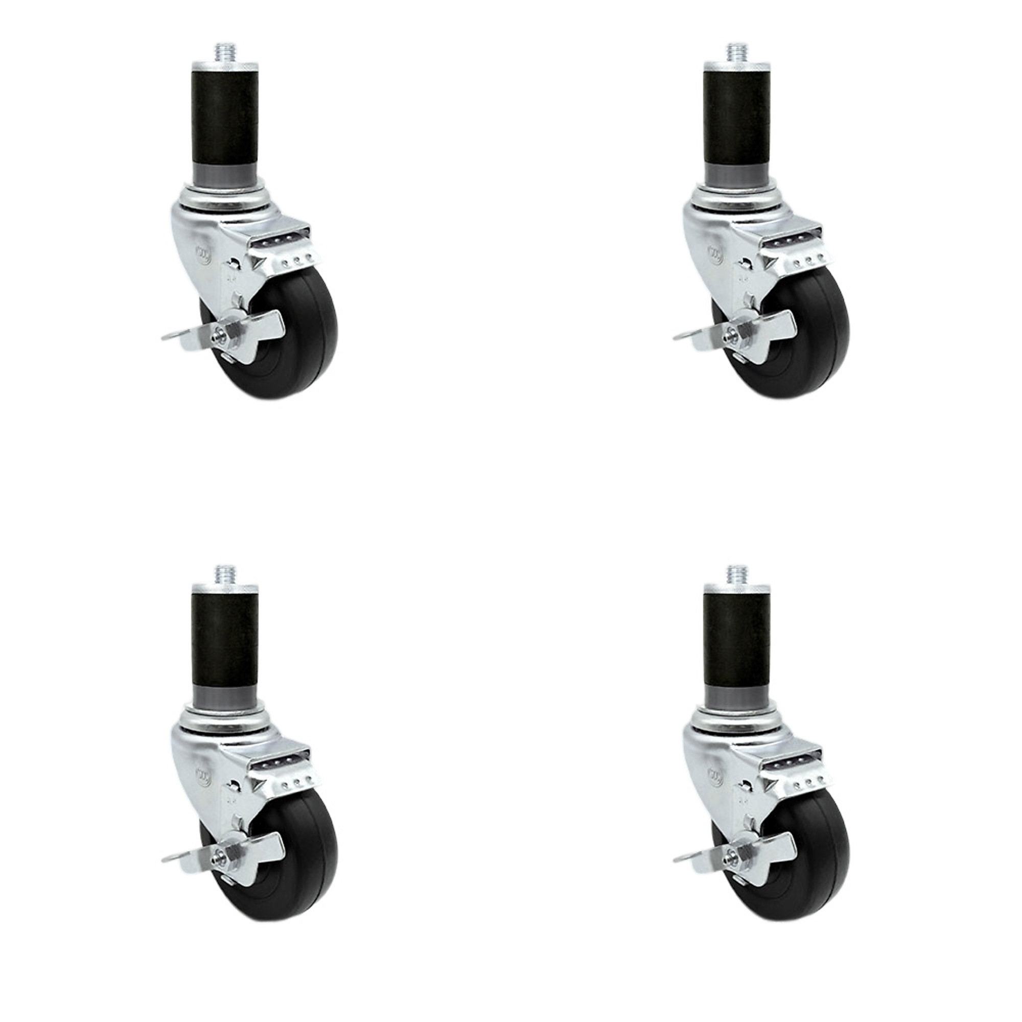 Service Caster, 3 1/2Inch x 1 1/4Inch Stem Casters, Wheel Diameter 3.5 in, Caster Type Swivel, Package (qty.) 4, Model SCC-EX20S3514-HRS-TLB-MTG46-4