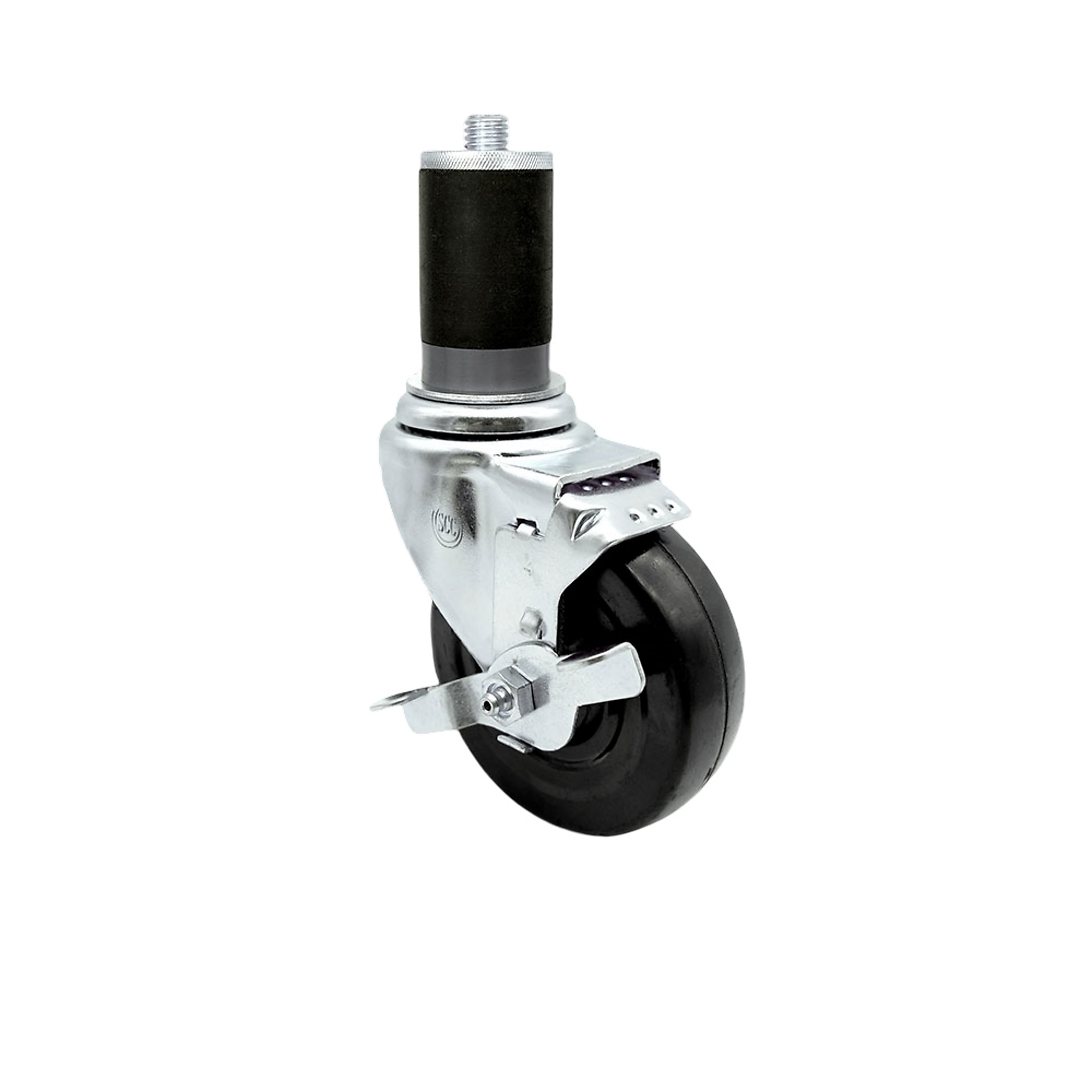 Service Caster, 4Inch x 1 1/4Inch Stem Caster, Wheel Diameter 4 in, Caster Type Swivel, Package (qty.) 1, Model SCC-EX20S414-HRS-TLB-MTG47