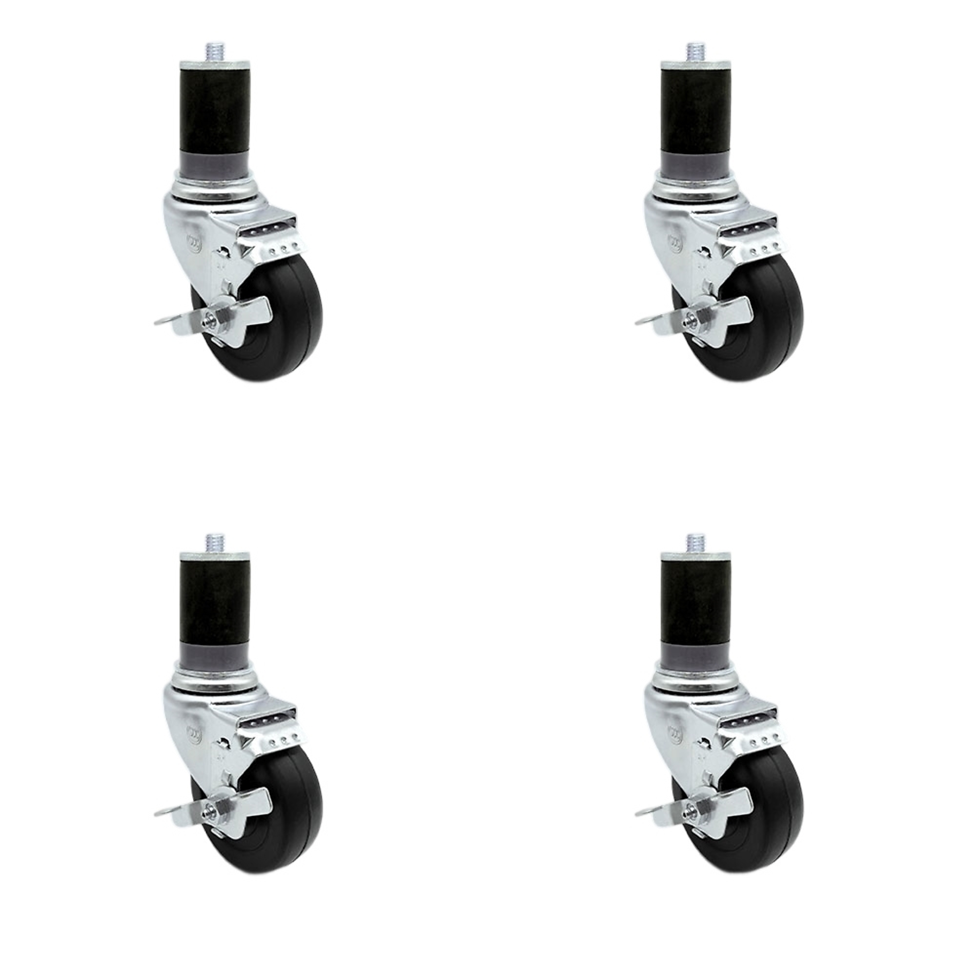 Service Caster, 3 1/2Inch x 1 1/4Inch Stem Casters, Wheel Diameter 3.5 in, Caster Type Swivel, Package (qty.) 4, Model SCC-EX20S3514-HRS-TLB-MTG47-4