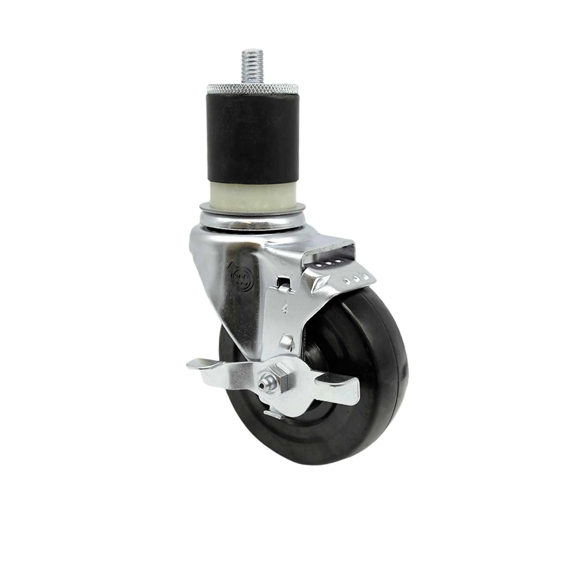 Service Caster, 4Inch x 1 1/4Inch Stem Caster, Wheel Diameter 4 in, Caster Type Swivel, Package (qty.) 1, Model SCC-SSEX20S414-HRS-TLB-MTG21