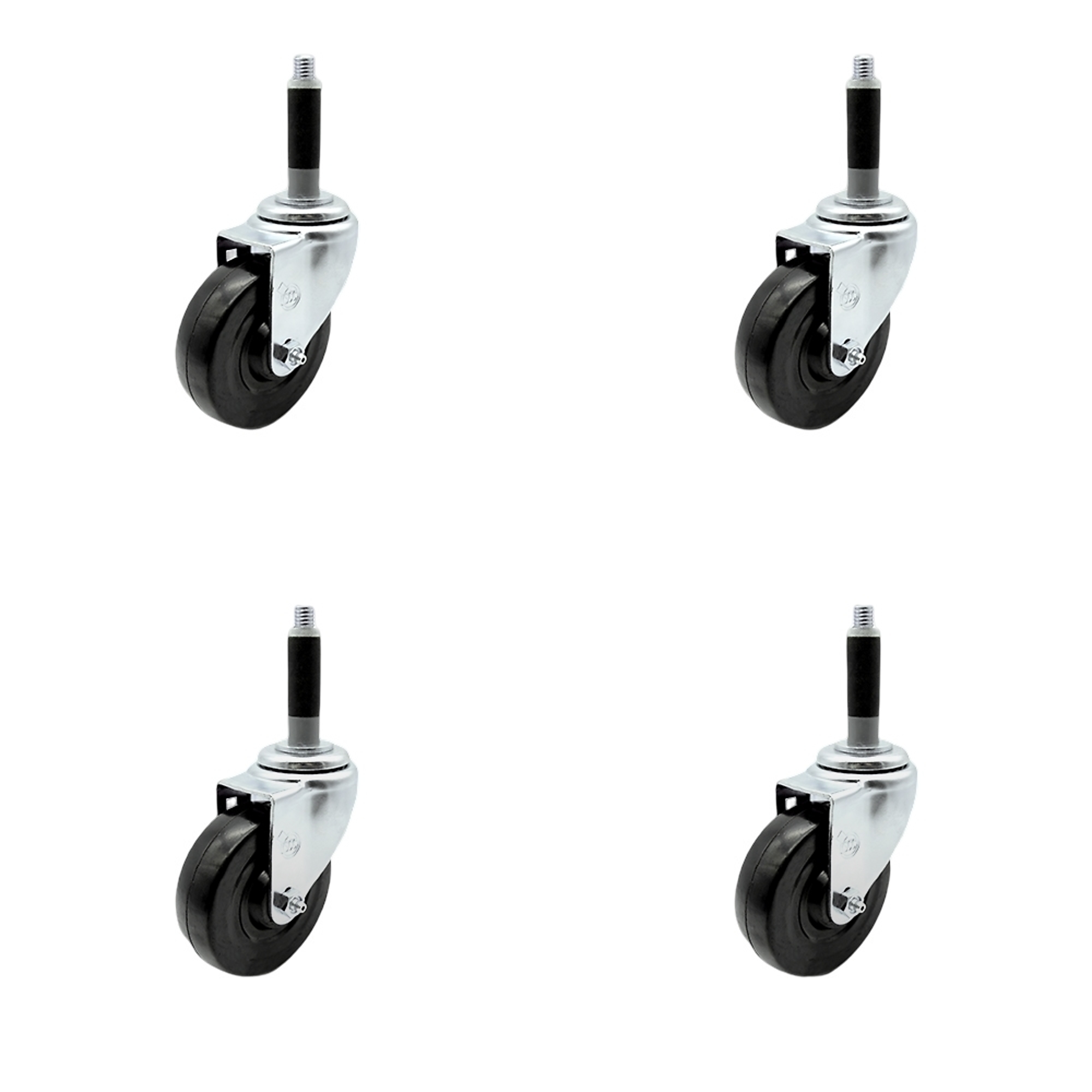 Service Caster, 4Inch x 1 1/4Inch Stem Casters, Wheel Diameter 4 in, Caster Type Swivel, Package (qty.) 4, Model SCC-SSEX20S414-HRS-MTG40-4