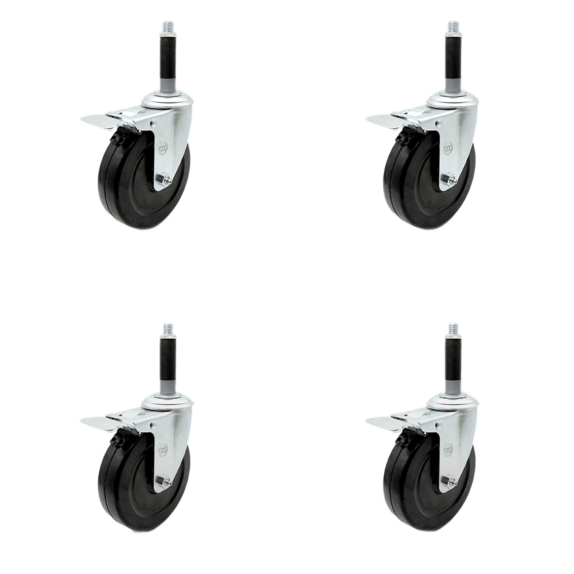 Service Caster, 5Inch x 1 1/4Inch Stem Casters, Wheel Diameter 5 in, Caster Type Swivel, Package (qty.) 4, Model SCC-SSTTLEX20S514-HRS-MTG40-4