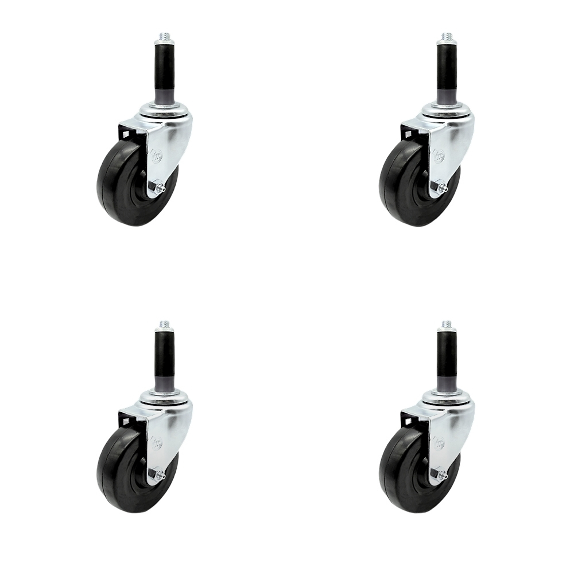 Service Caster, 4Inch x 1 1/4Inch Stem Casters, Wheel Diameter 4 in, Caster Type Swivel, Package (qty.) 4, Model SCC-SSEX20S414-HRS-MTG41-4