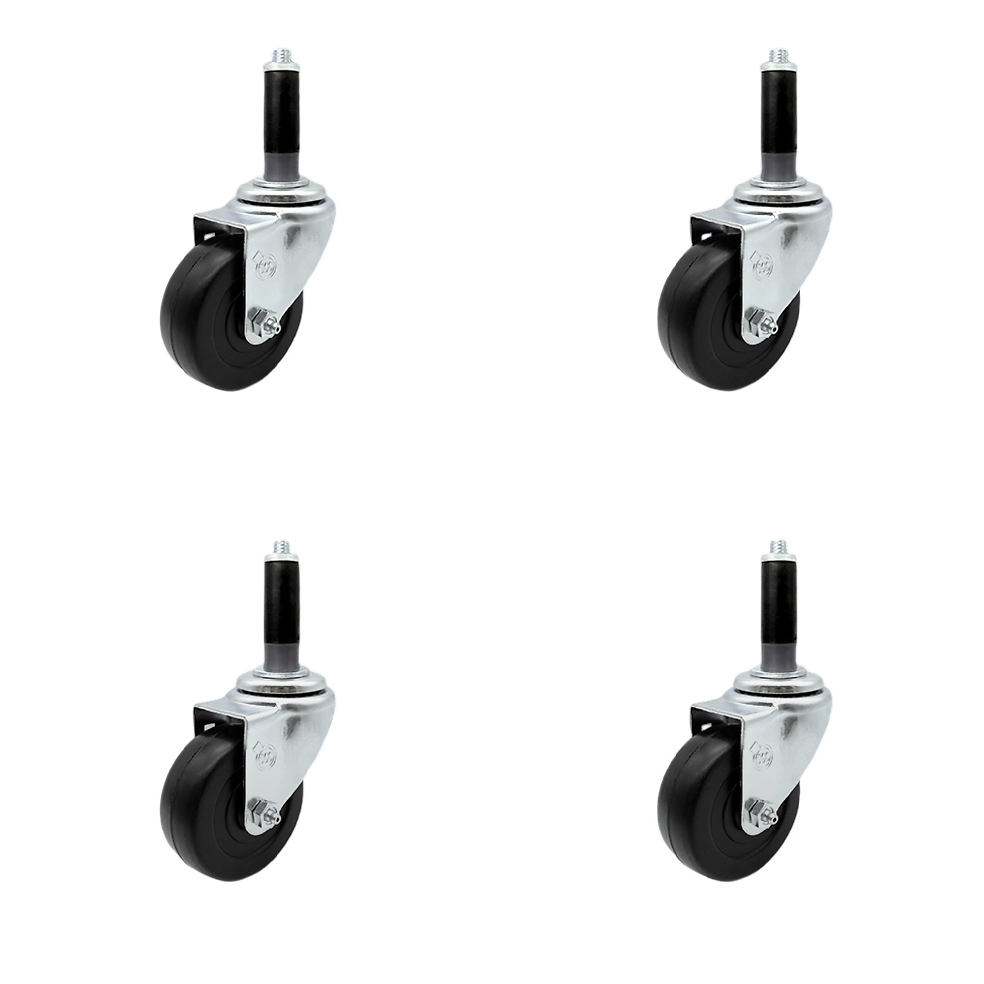 Service Caster, 3Inch x 1 1/4Inch Stem Casters, Wheel Diameter 3 in, Caster Type Swivel, Package (qty.) 4, Model SCC-SSEX20S314-HRS-MTG41-4