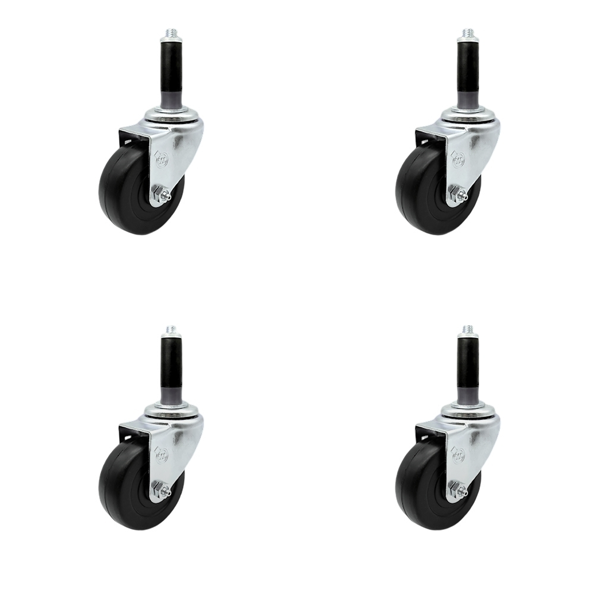 Service Caster, 3 1/2Inch x 1 1/4Inch Stem Casters, Wheel Diameter 3.5 in, Caster Type Swivel, Package (qty.) 4, Model SCC-SSEX20S3514-HRS-MTG41-4