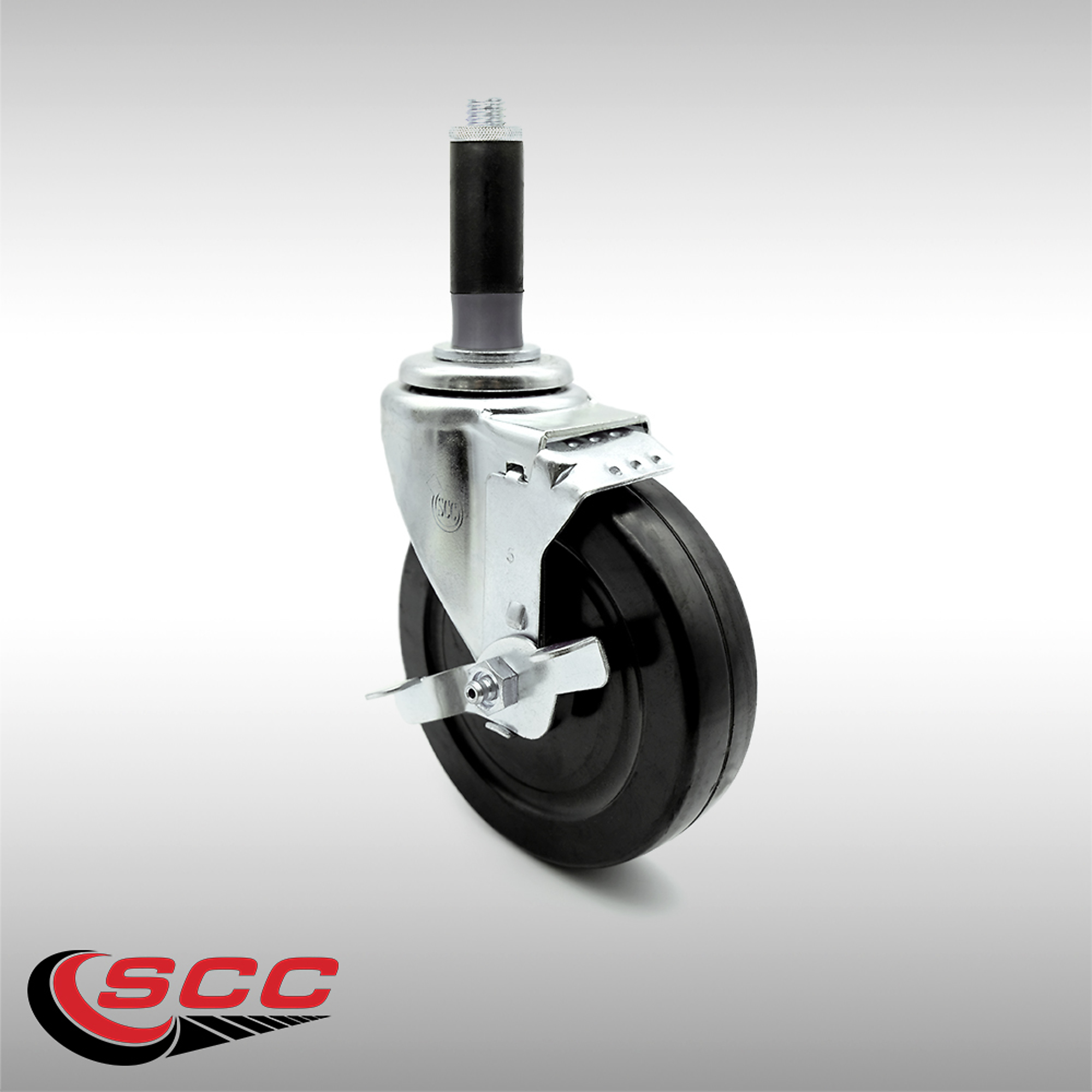 Service Caster, 5Inch x 1 1/4Inch Stem Caster, Wheel Diameter 5 in, Caster Type Swivel, Package (qty.) 1, Model SCC-SSEX20S514-HRS-TLB-MTG41