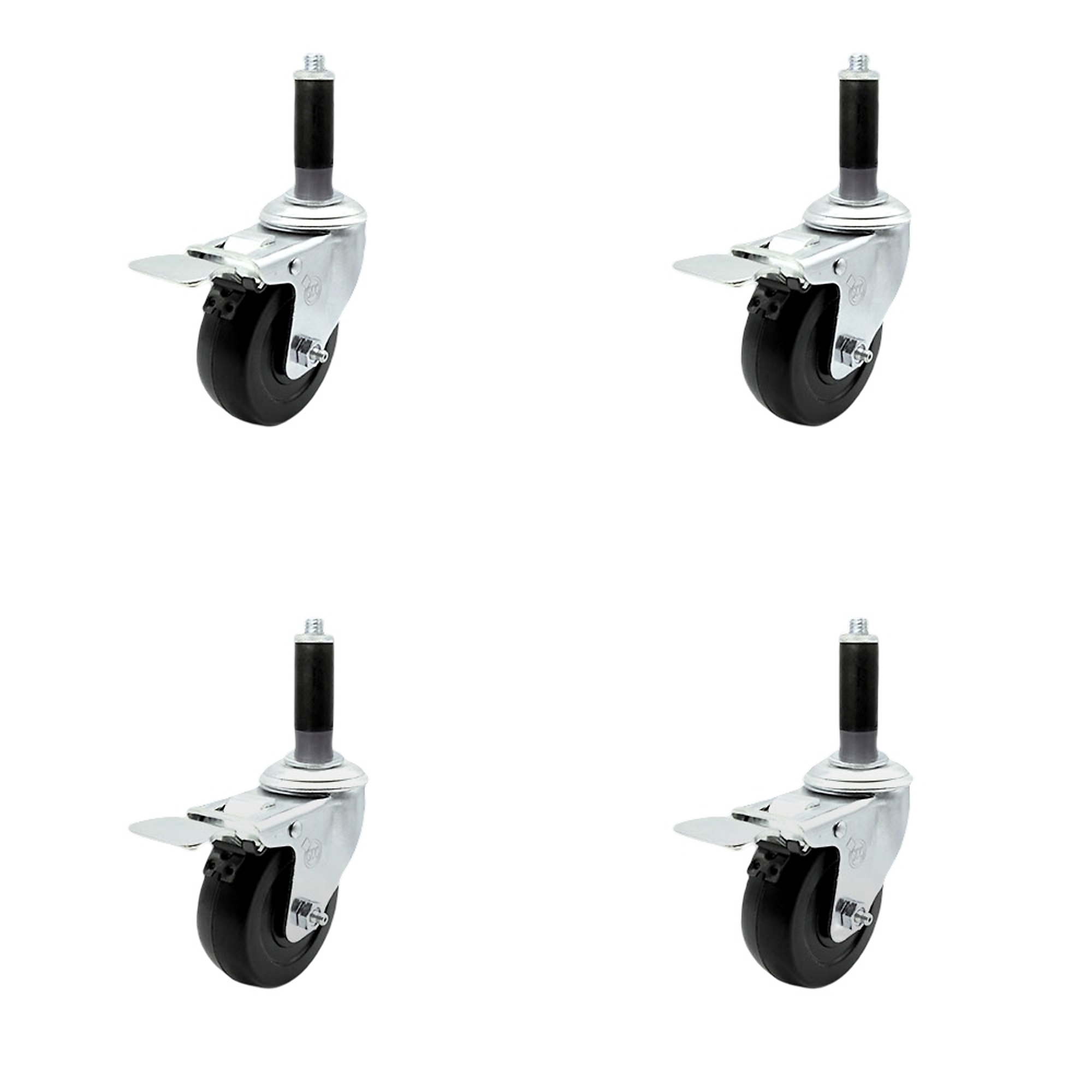 Service Caster, 3 1/2Inch x 1 1/4Inch Stem Casters, Wheel Diameter 3.5 in, Caster Type Swivel, Package (qty.) 4, Model SCC-SSTTLEX20S3514-HRS-MTG41-4