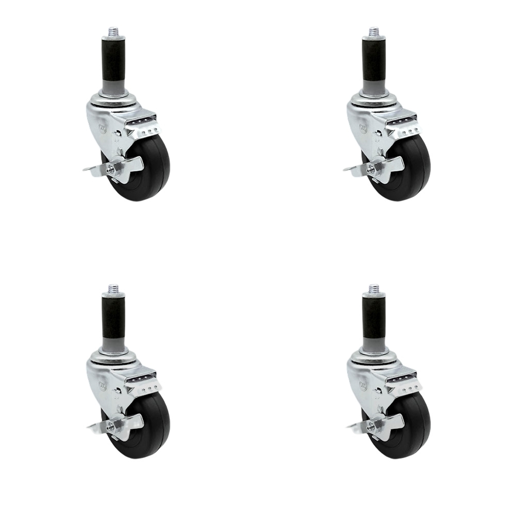 Service Caster, 3 1/2Inch x 1 1/4Inch Stem Casters, Wheel Diameter 3.5 in, Caster Type Swivel, Package (qty.) 4, Model SCC-SSEX20S3514-HRS-TLB-MTG42-4