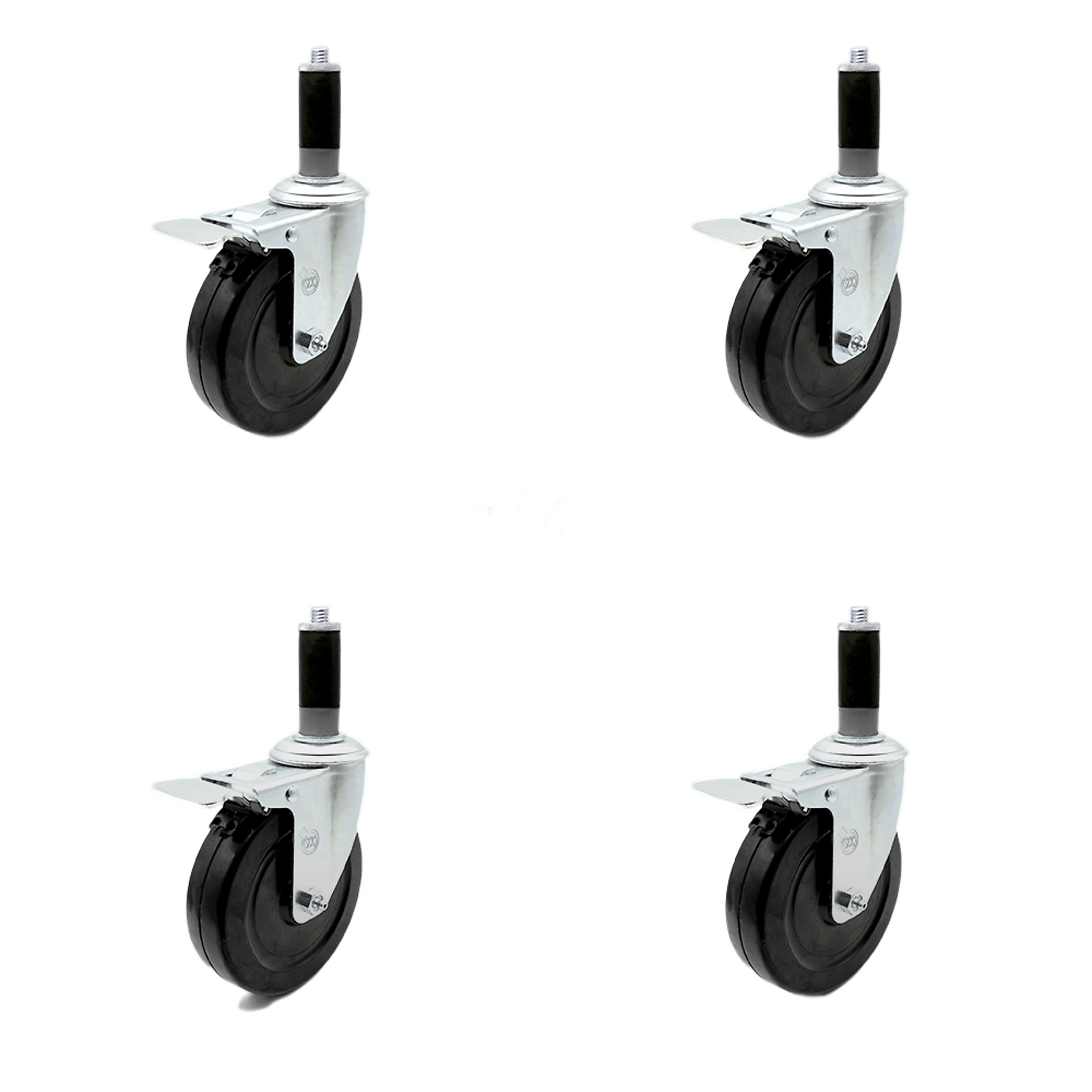 Service Caster, 5Inch x 1 1/4Inch Stem Casters, Wheel Diameter 5 in, Caster Type Swivel, Package (qty.) 4, Model SCC-SSTTLEX20S514-HRS-MTG43-4